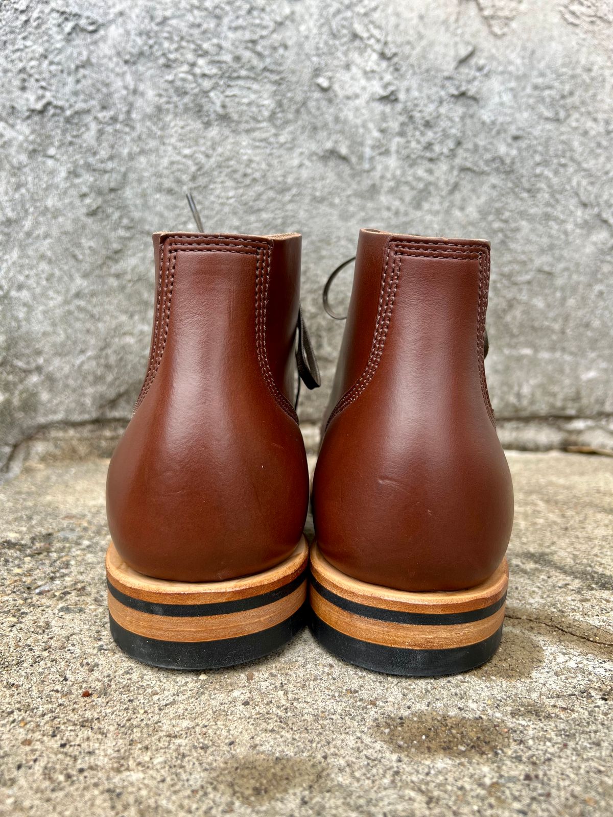 Photo by honestpanda on October 2, 2022 of the Viberg Boondocker BCT in Horween Pigment Brown Workshoe Butt.