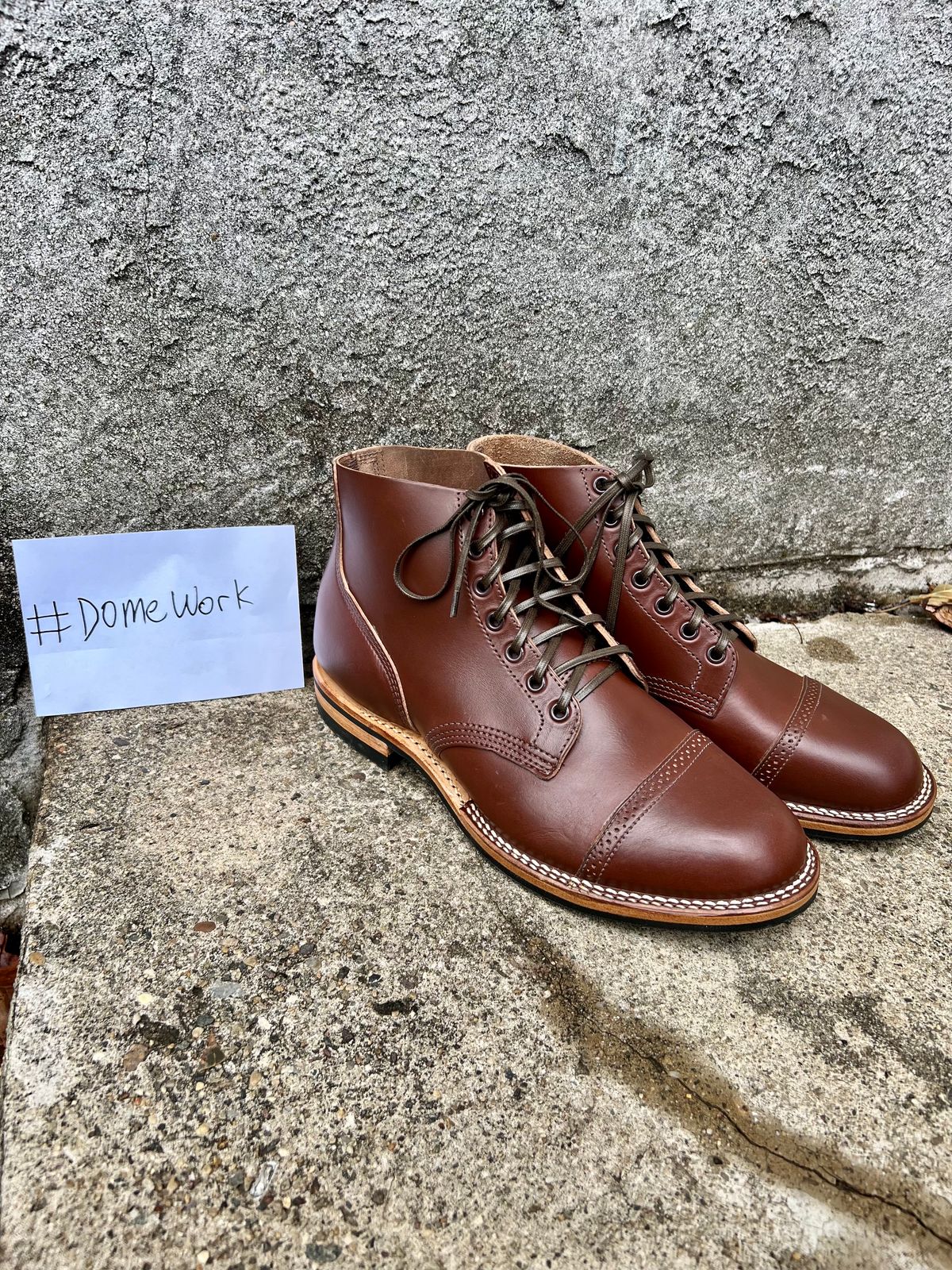 Photo by honestpanda on October 2, 2022 of the Viberg Boondocker BCT in Horween Pigment Brown Workshoe Butt.