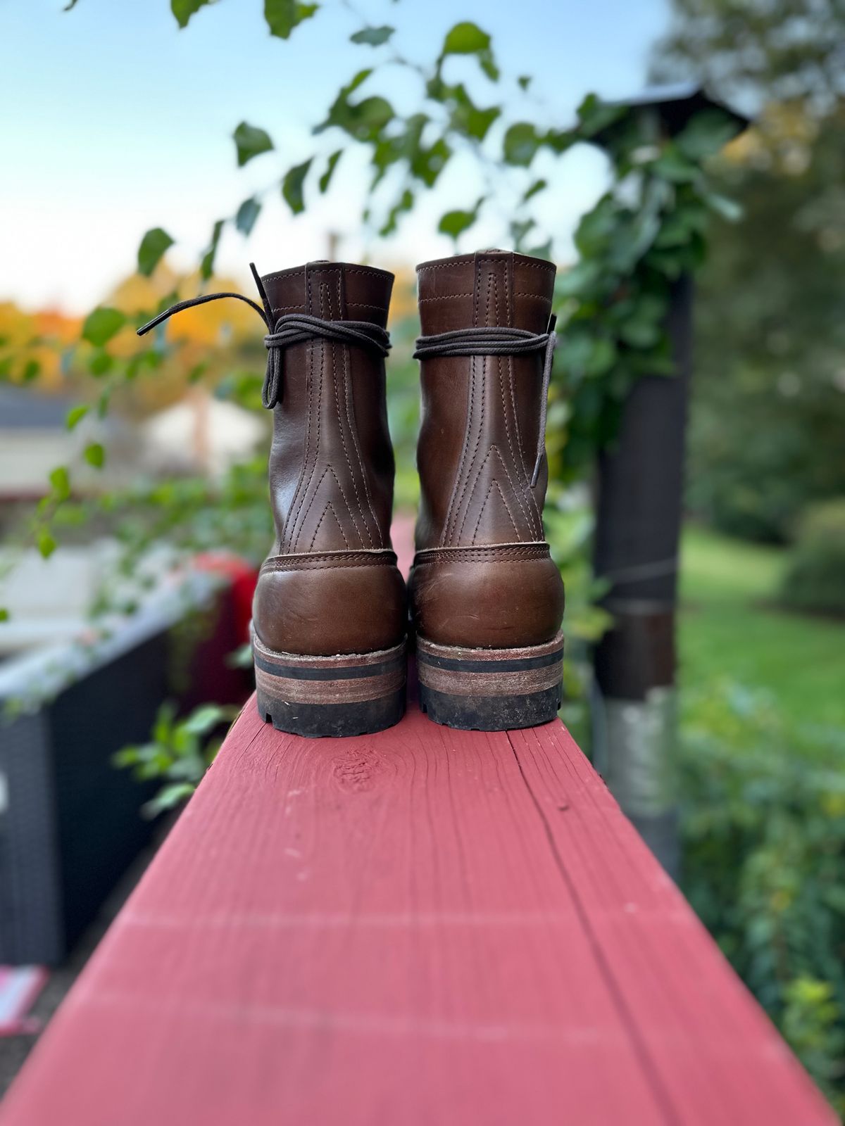 Photo by GoodtimeJohnny on October 3, 2023 of the Nicks BuilderPro in Horween British Tan Chromexcel.