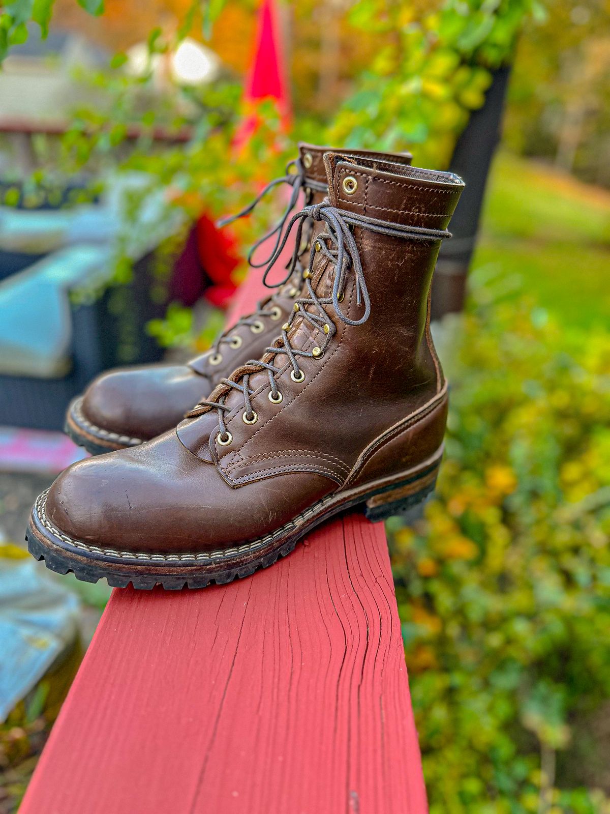 Photo by GoodtimeJohnny on October 26, 2023 of the Nicks BuilderPro in Horween British Tan Chromexcel.