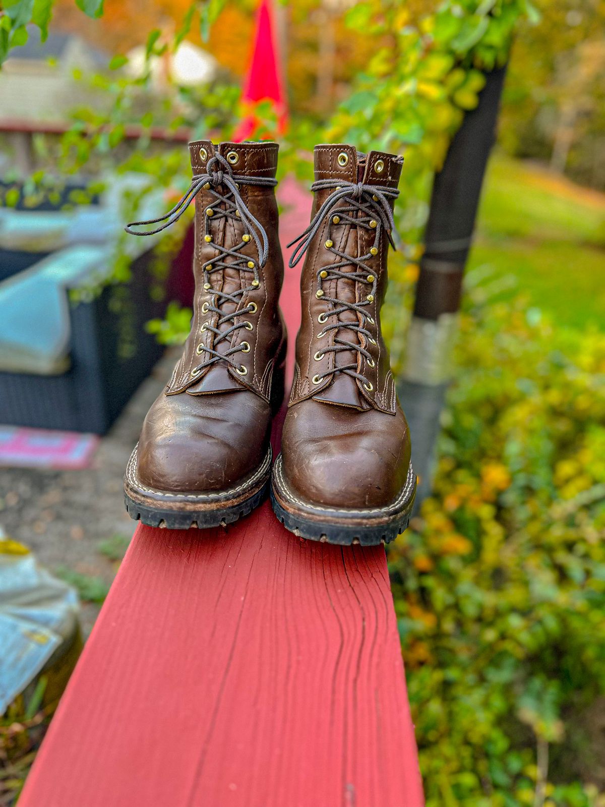 Photo by GoodtimeJohnny on October 26, 2023 of the Nicks BuilderPro in Horween British Tan Chromexcel.