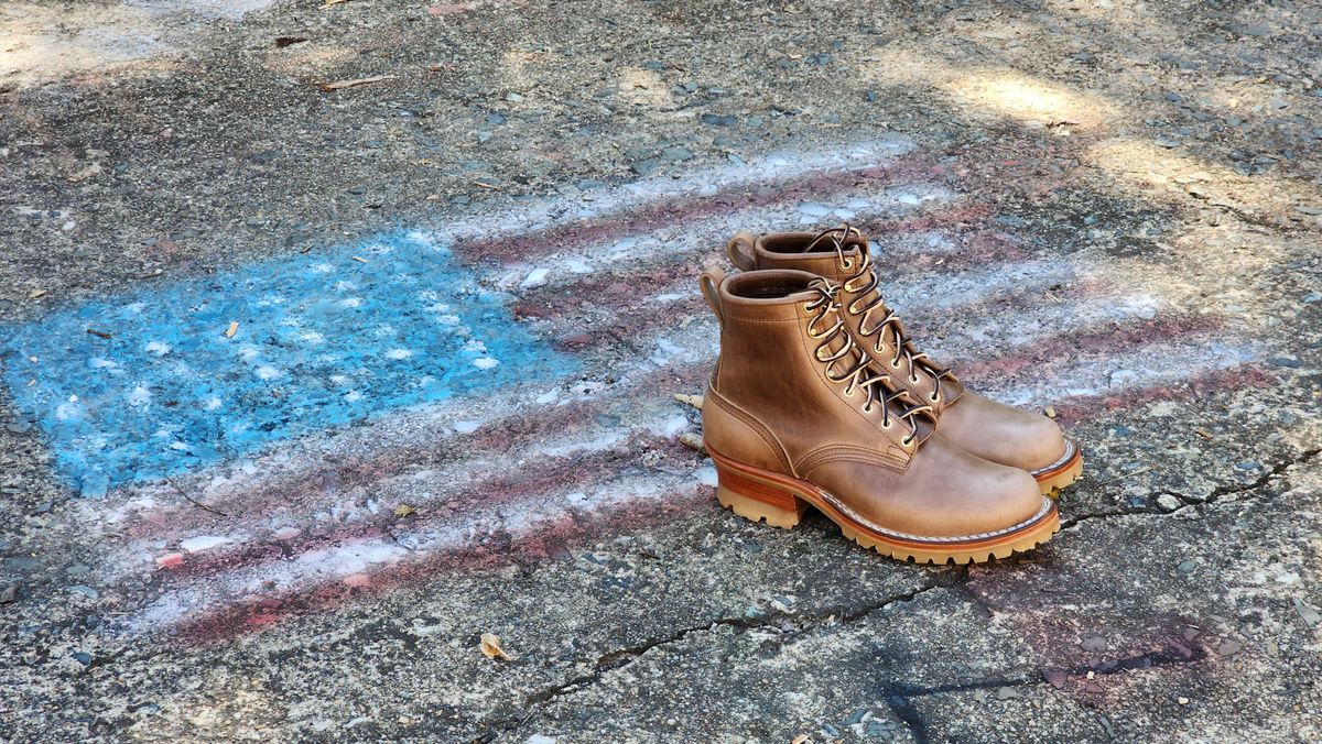Photo by yorkpahomes on October 1, 2023 of the Nicks Urban Logger in Horween Natural Chromexcel.