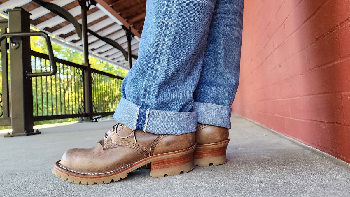 Photo by yorkpahomes on October 10, 2023 of the Nicks Urban Logger in Horween Natural Chromexcel.