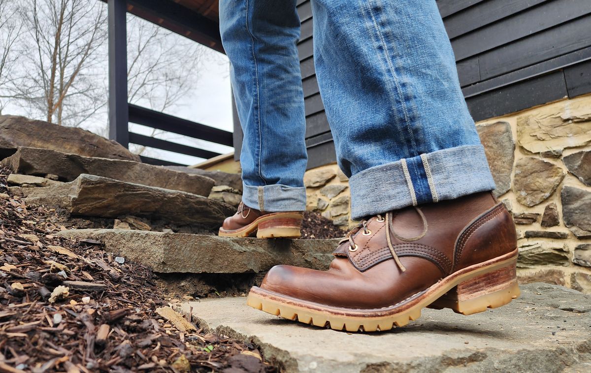 Photo by yorkpahomes on February 1, 2024 of the Nicks Urban Logger in Horween Natural Chromexcel.