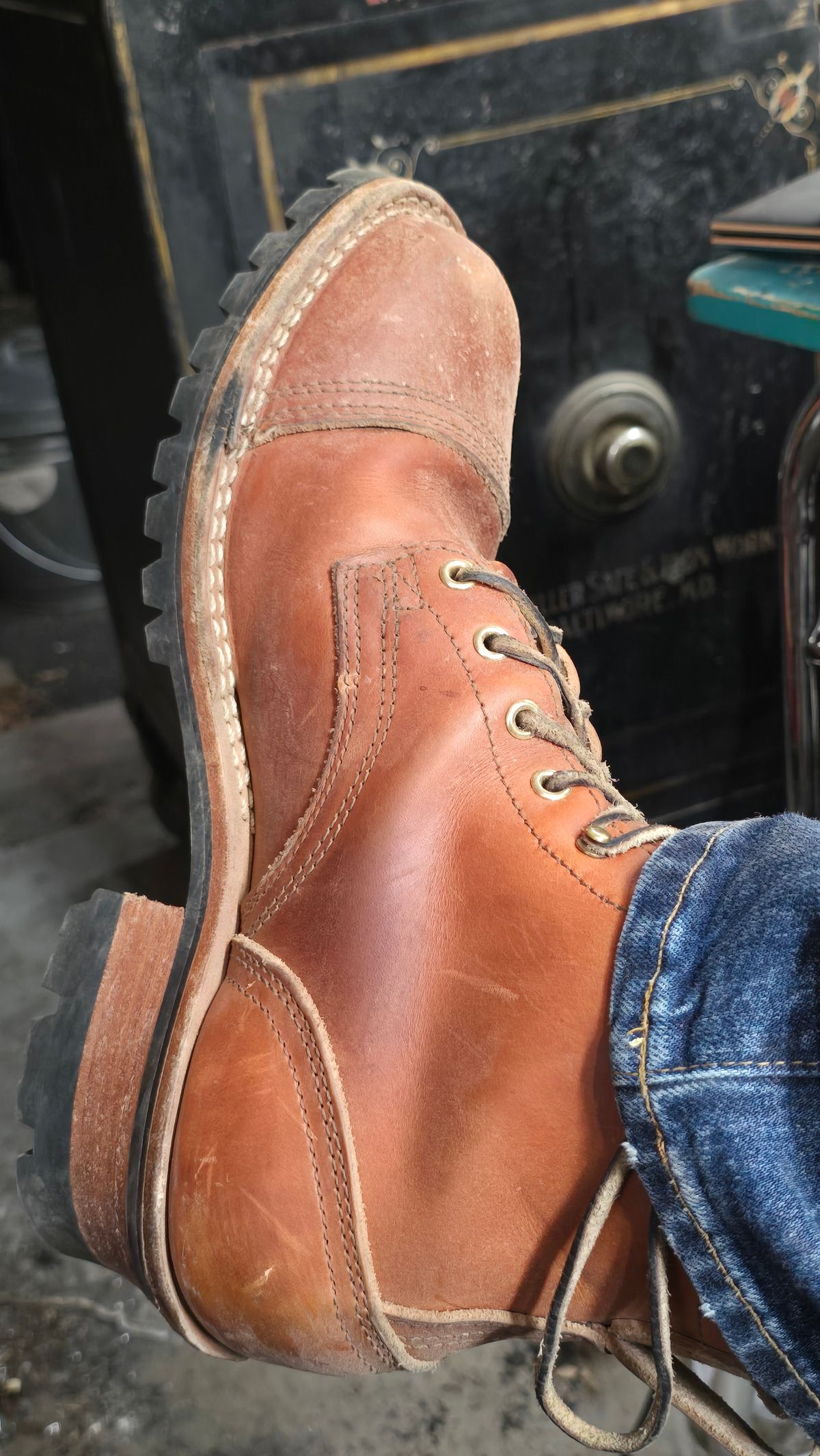 Photo by yorkpahomes on November 8, 2024 of the Nicks Wickett and Craig Toe Cap - Double Stuffed - MTO in Wickett & Craig Natural Double Stuffed.