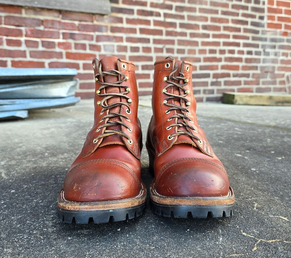 Photo by yorkpahomes on January 5, 2025 of the Nicks Wickett and Craig Toe Cap - Double Stuffed - MTO in Wickett & Craig Natural Double Stuffed.