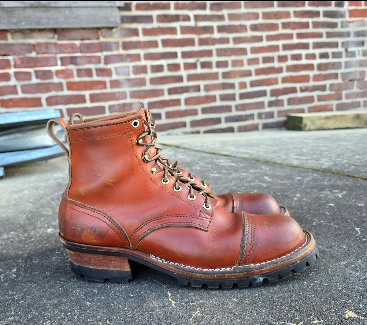 Photo by yorkpahomes on January 5, 2025 of the Nicks Wickett and Craig Toe Cap - Double Stuffed - MTO in Wickett & Craig Natural Double Stuffed.