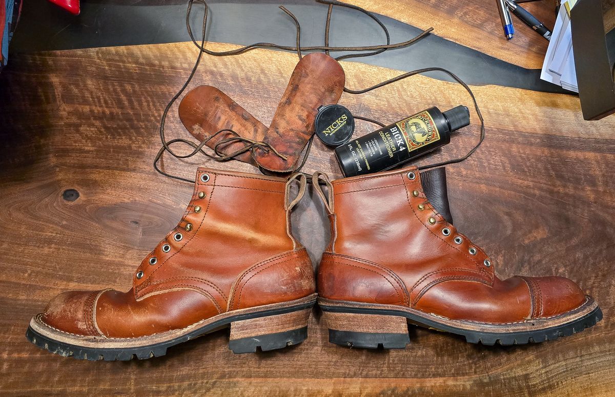Photo by yorkpahomes on March 4, 2025 of the Nicks Wickett and Craig Toe Cap - Double Stuffed - MTO in Wickett & Craig Natural Double Stuffed.