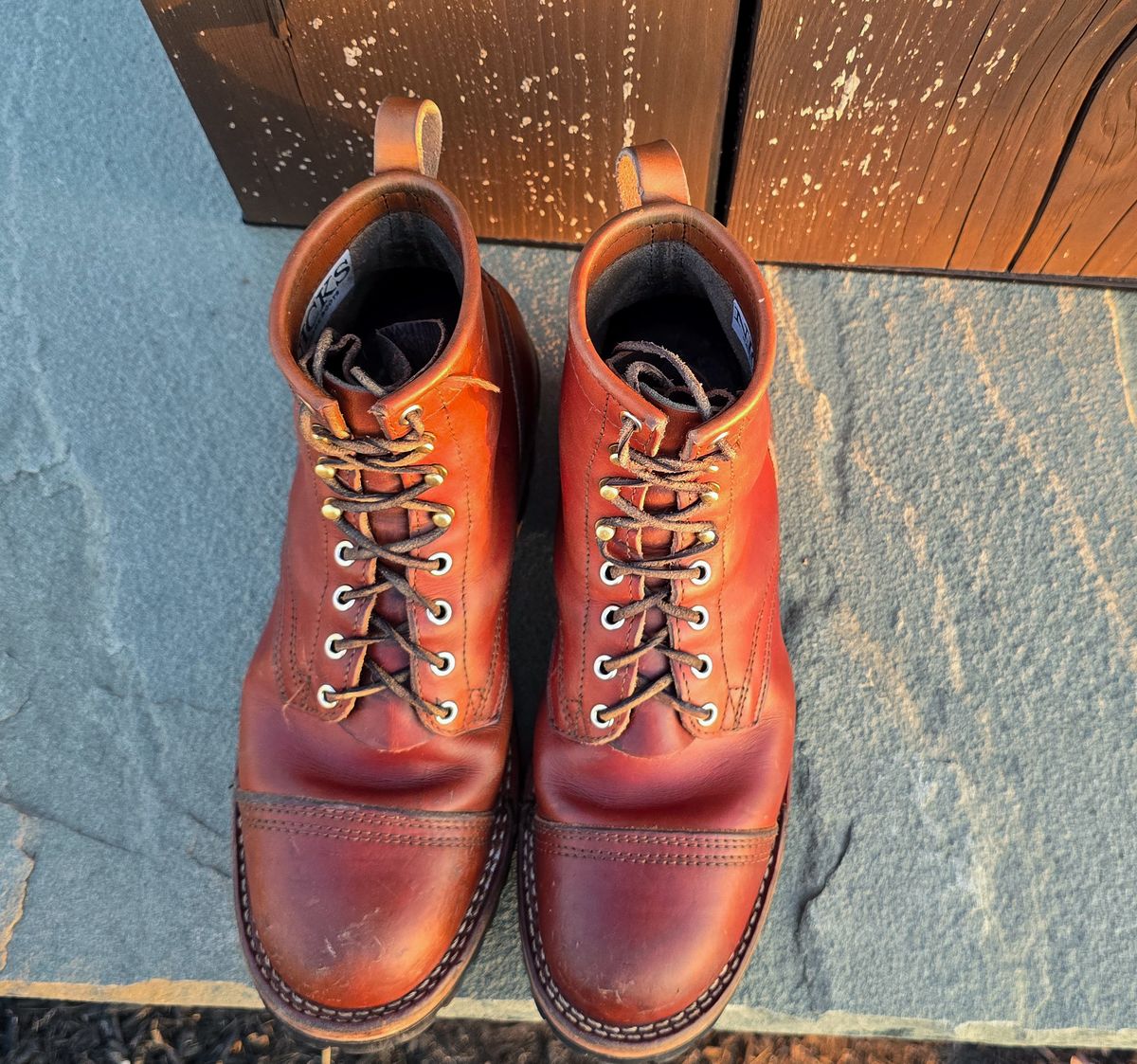 Photo by yorkpahomes on March 4, 2025 of the Nicks Wickett and Craig Toe Cap - Double Stuffed - MTO in Wickett & Craig Natural Double Stuffed.