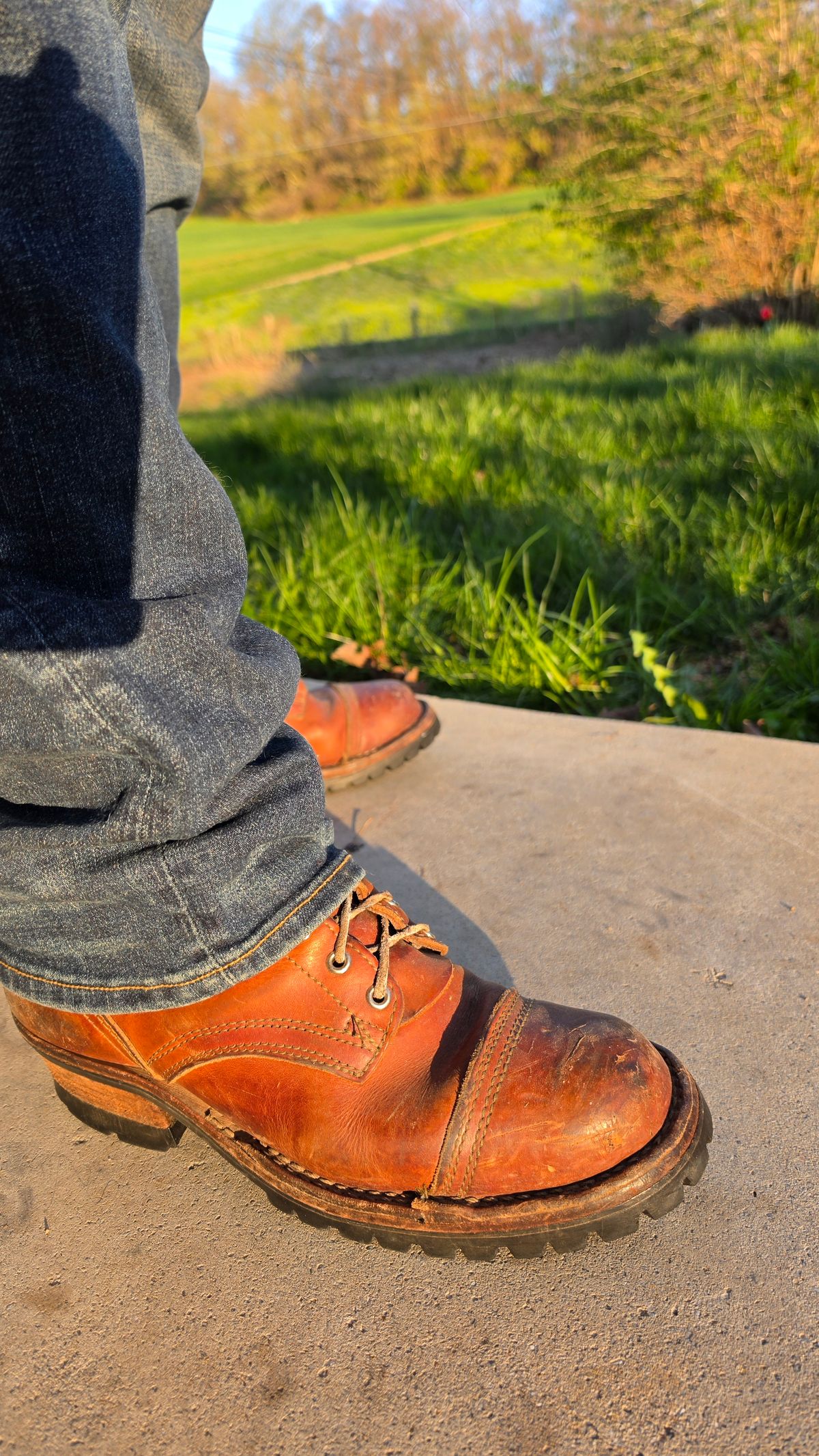 Photo by yorkpahomes on April 8, 2026 of the Nicks Wickett and Craig Toe Cap - Double Stuffed - MTO in Wickett & Craig Natural Double Stuffed.