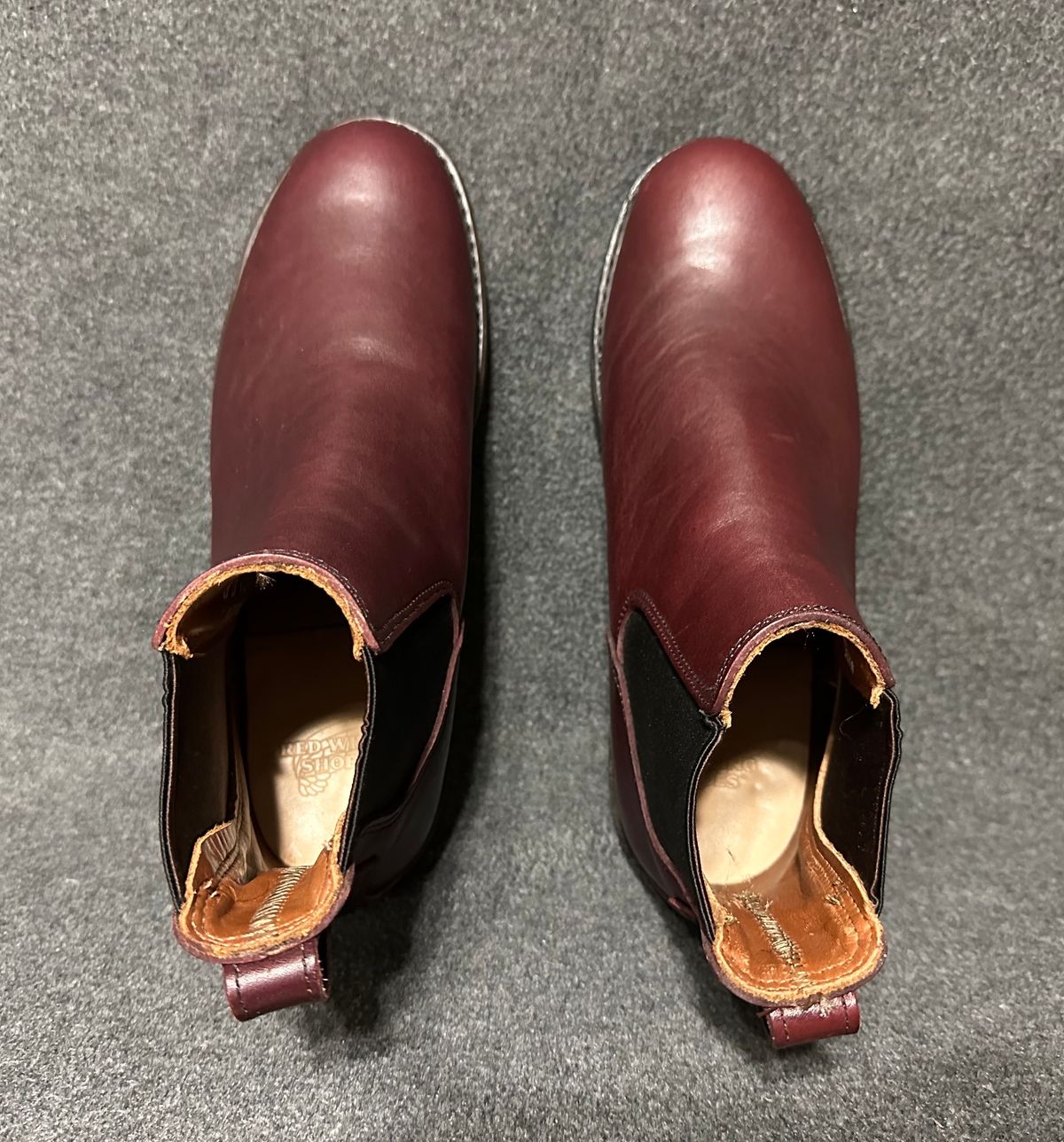 Photo by angelo on October 11, 2023 of the Red Wing Congress Chelsea Boots in S.B. Foot Black Cherry Featherstone.