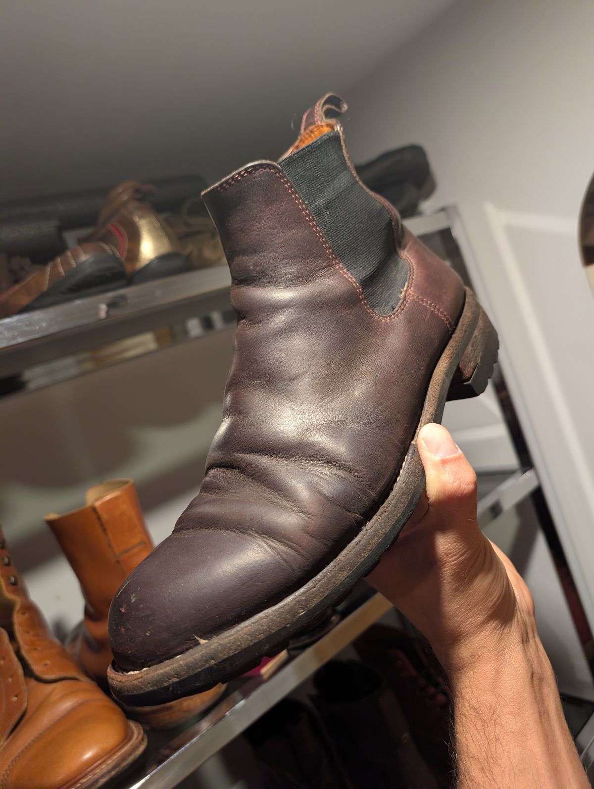 Photo by art.directorofpatina on April 12, 2026 of the Bordon Isidro in Wickett & Craig Burgundy Oiled Latigo.