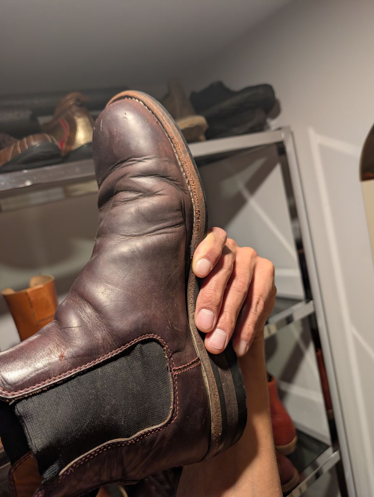 Photo by art.directorofpatina on April 12, 2026 of the Bordon Isidro in Wickett & Craig Burgundy Oiled Latigo.