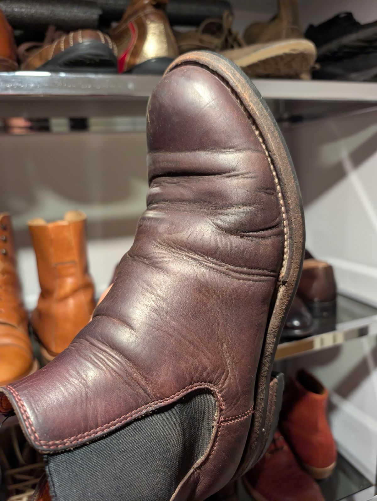 Photo by art.directorofpatina on April 12, 2026 of the Bordon Isidro in Wickett & Craig Burgundy Oiled Latigo.