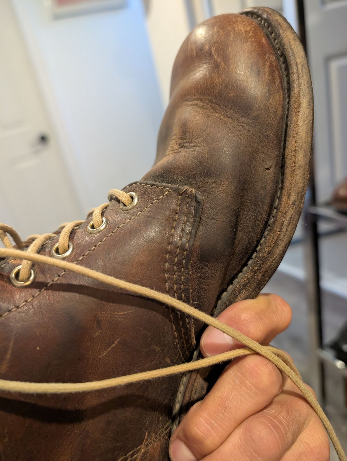 Photo by art.directorofpatina on April 15, 2026 of the Chippewa Unknown Model in Horween Natural Dublin.
