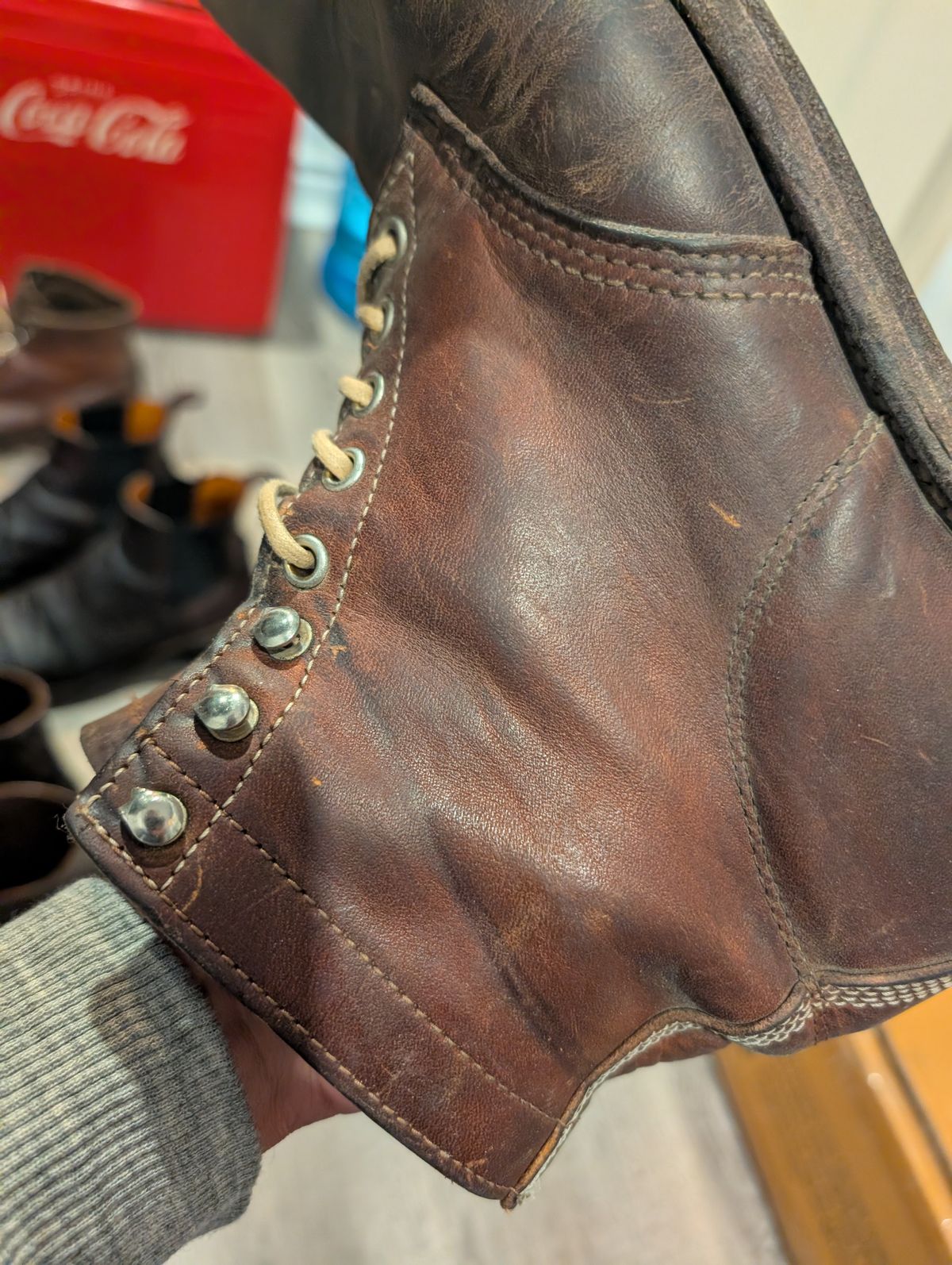 Photo by art.directorofpatina on April 15, 2026 of the Chippewa Unknown Model in Horween Natural Dublin.