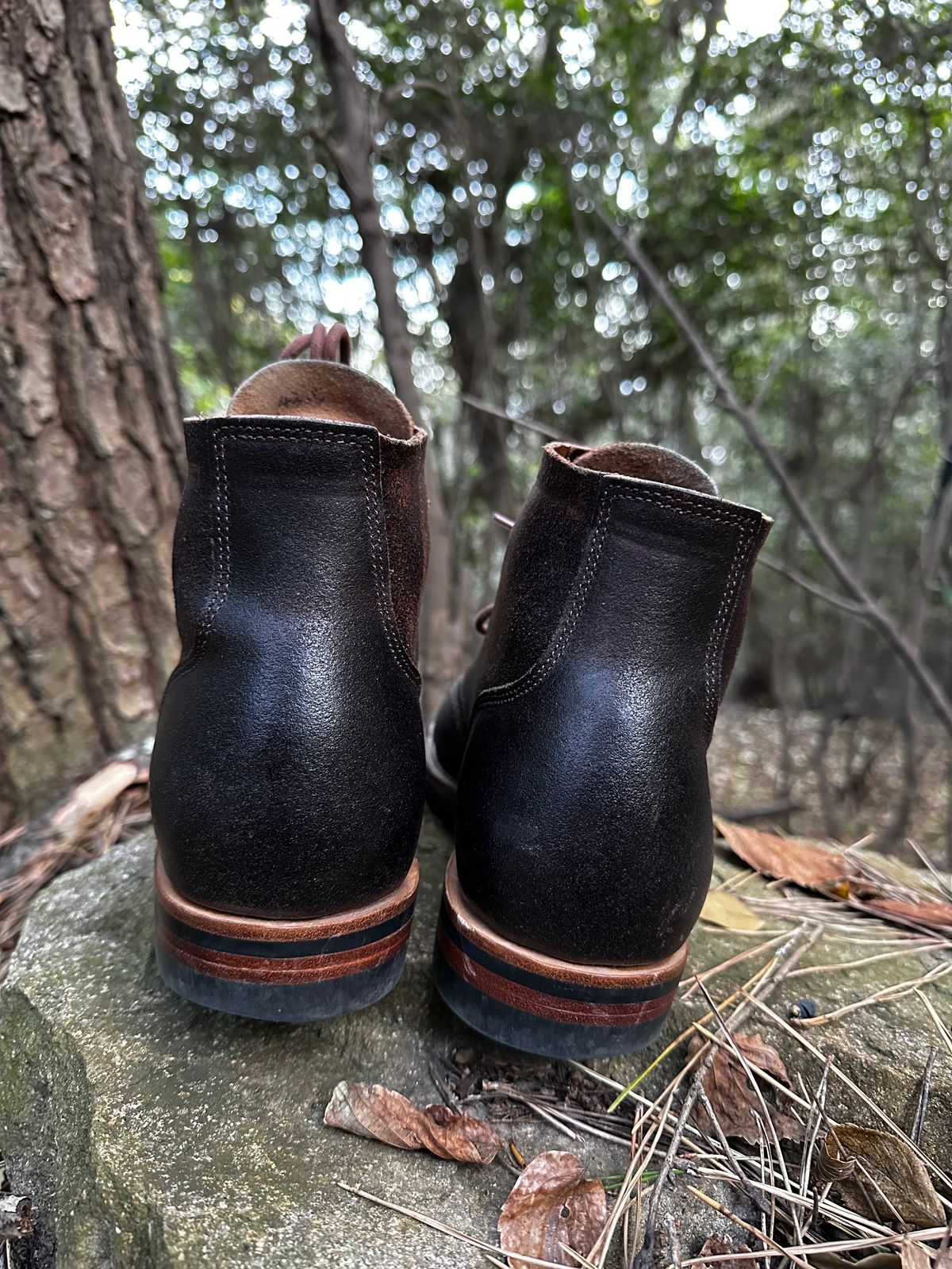 Photo by have.boots.will.travel on December 5, 2022 of the XBXS Derby Boots in Horween Dark Brown Waxed Flesh.