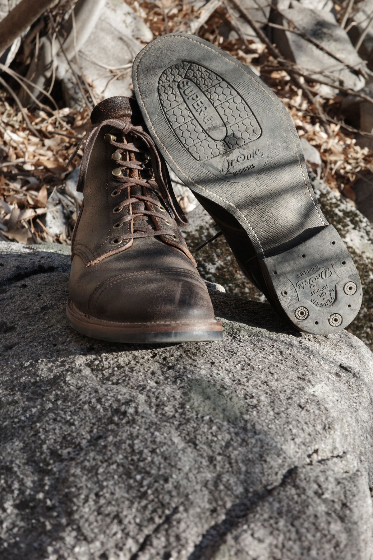 Photo by have.boots.will.travel on February 5, 2023 of the XBXS Derby Boots in Horween Dark Brown Waxed Flesh.