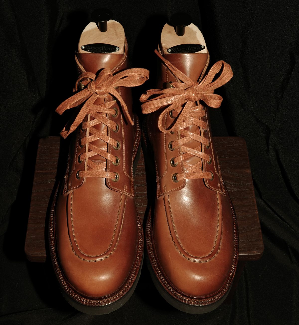 Photo by have.boots.will.travel on September 30, 2025 of the Grant Stone Brass Boot in Horween Honey Glazed Shell Cordovan.