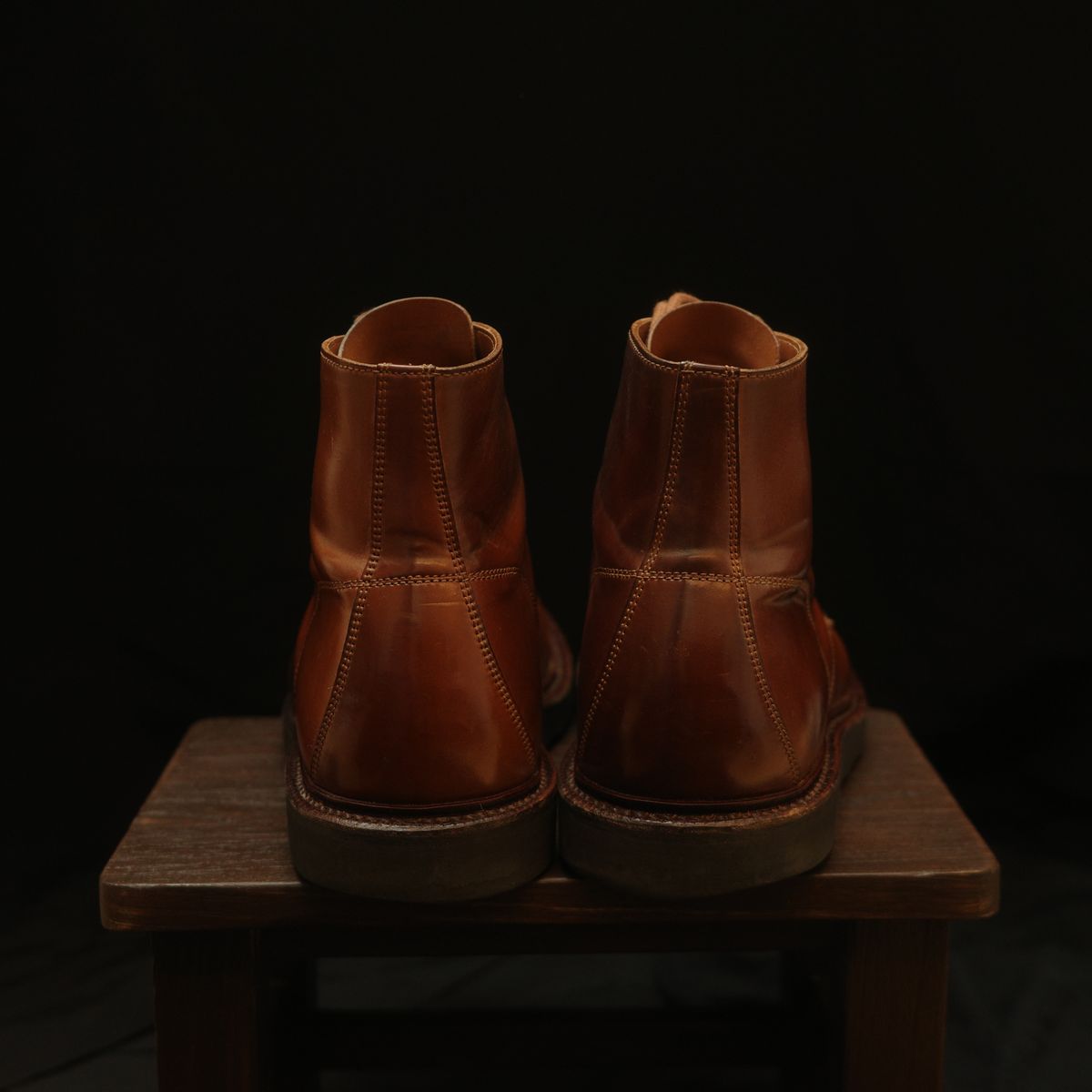 Photo by have.boots.will.travel on April 4, 2026 of the Grant Stone Brass Boot in Horween Honey Glazed Shell Cordovan.