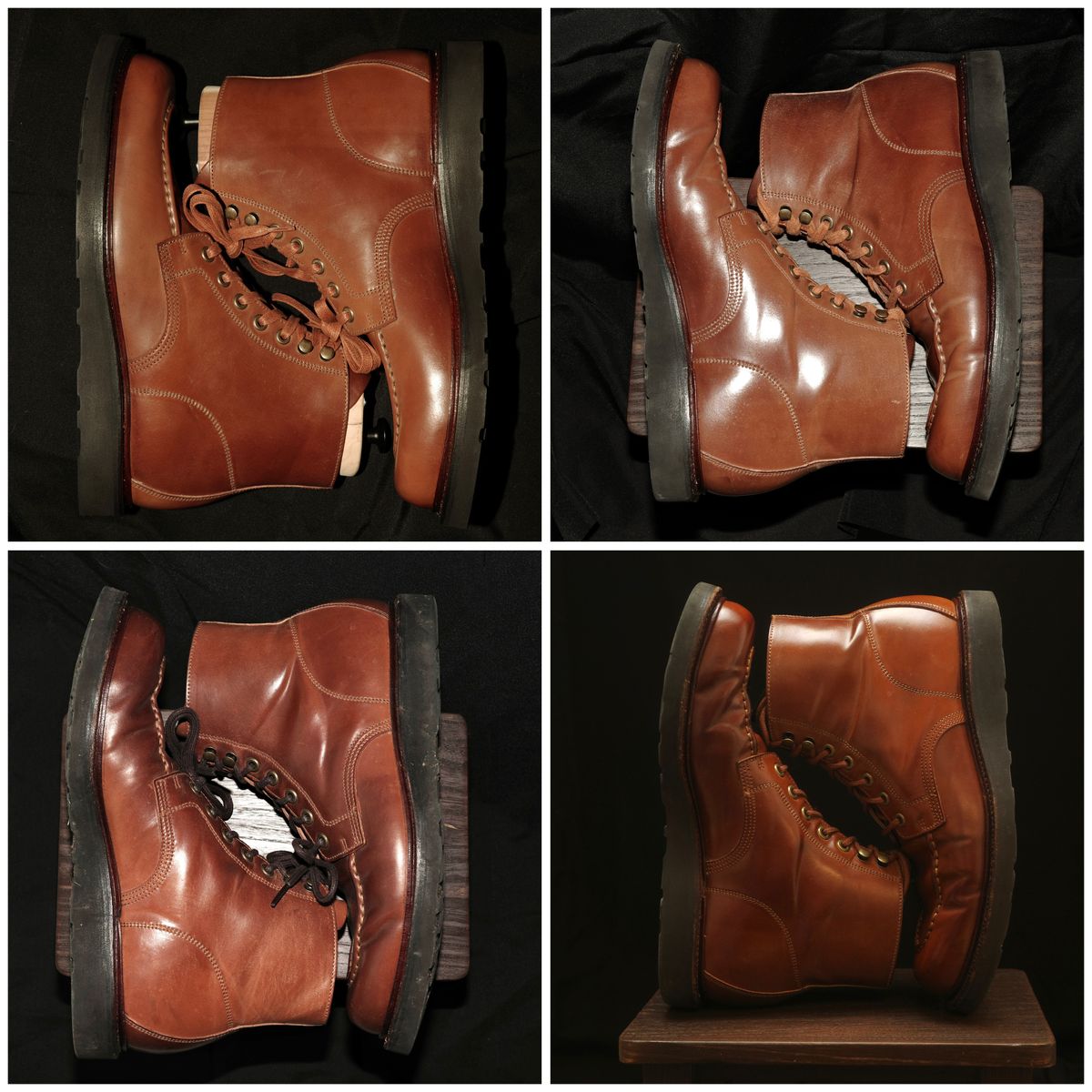 Photo by have.boots.will.travel on April 7, 2026 of the Grant Stone Brass Boot in Horween Honey Glazed Shell Cordovan.