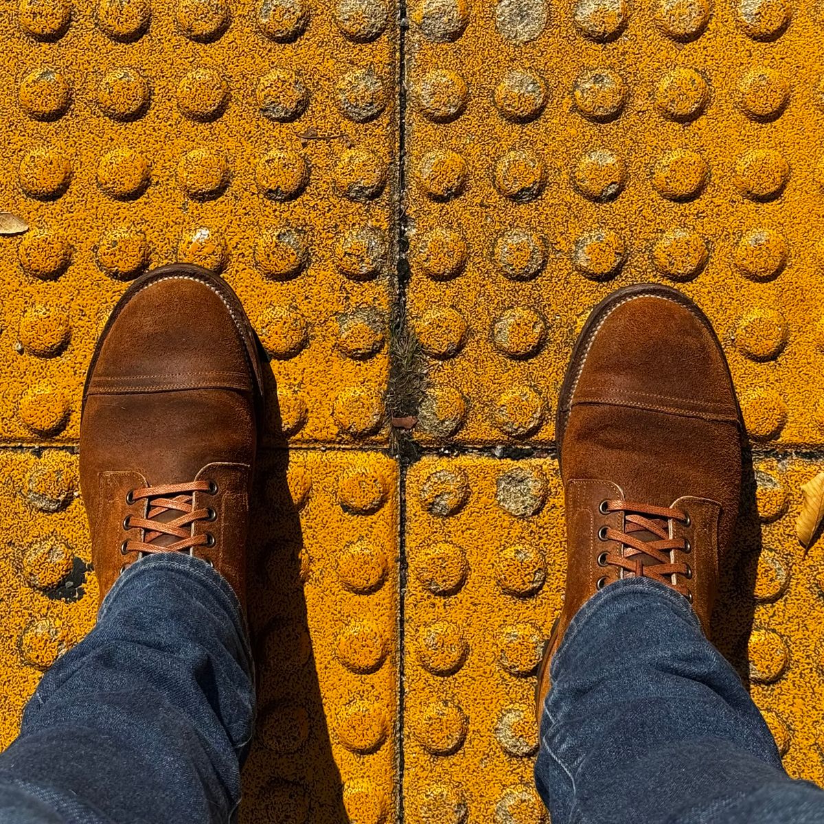 Photo by have.boots.will.travel on November 3, 2024 of the Viberg Service Boot PCT in Horween Golden Brown Predator Roughout.