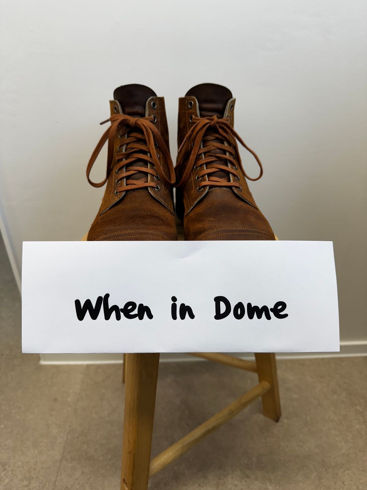 Photo by have.boots.will.travel on November 6, 2024 of the Viberg Service Boot PCT in Horween Golden Brown Predator Roughout.