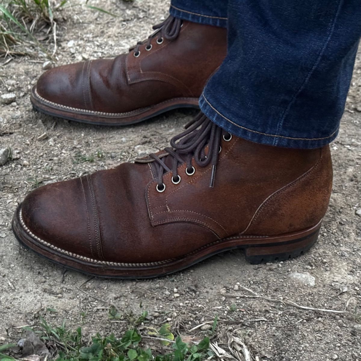 Photo by have.boots.will.travel on June 1, 2026 of the Viberg Service Boot PCT in Horween Golden Brown Predator Roughout.
