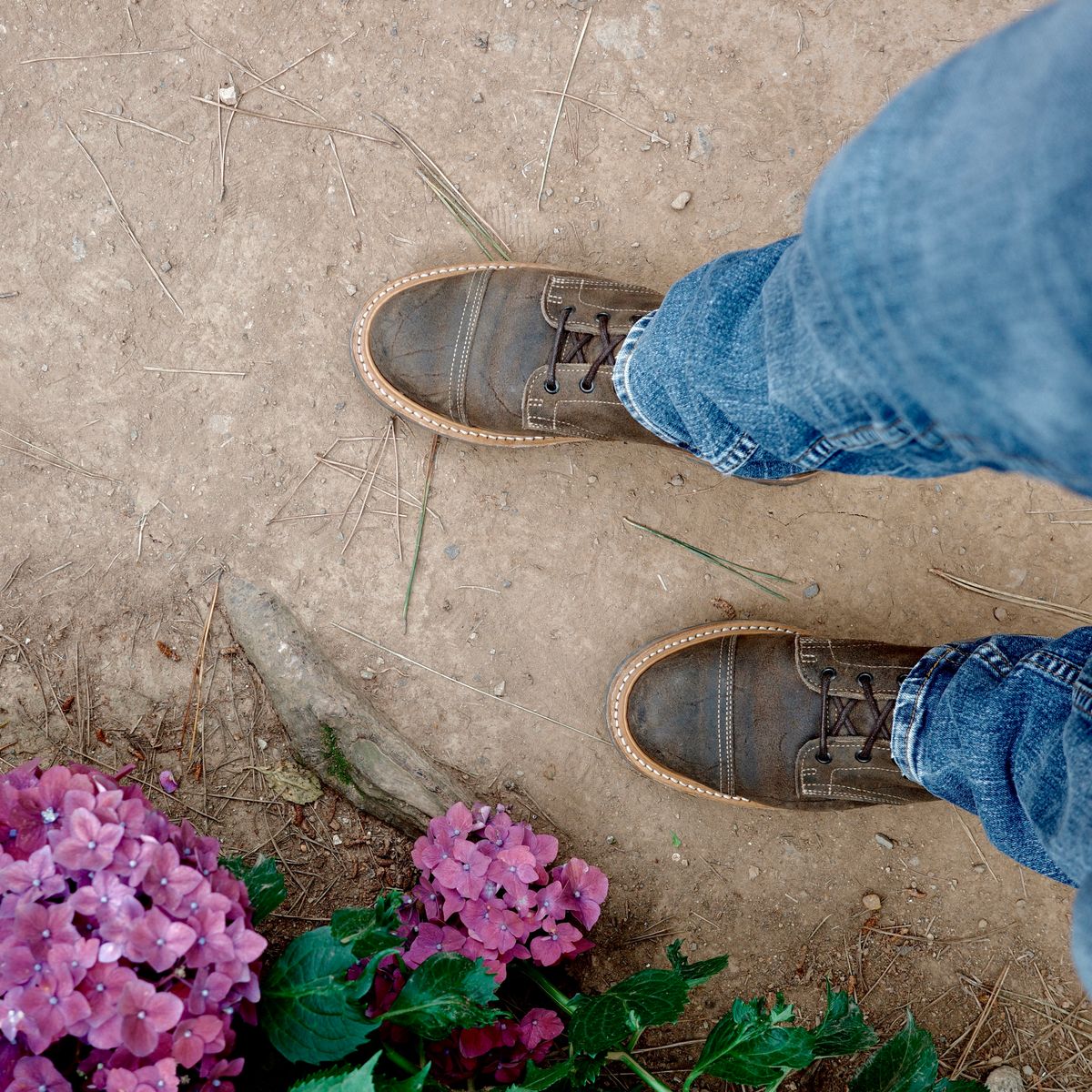 Photo by have.boots.will.travel on June 20, 2023 of the Truman Service Boot in C.F. Stead Stone Rambler.