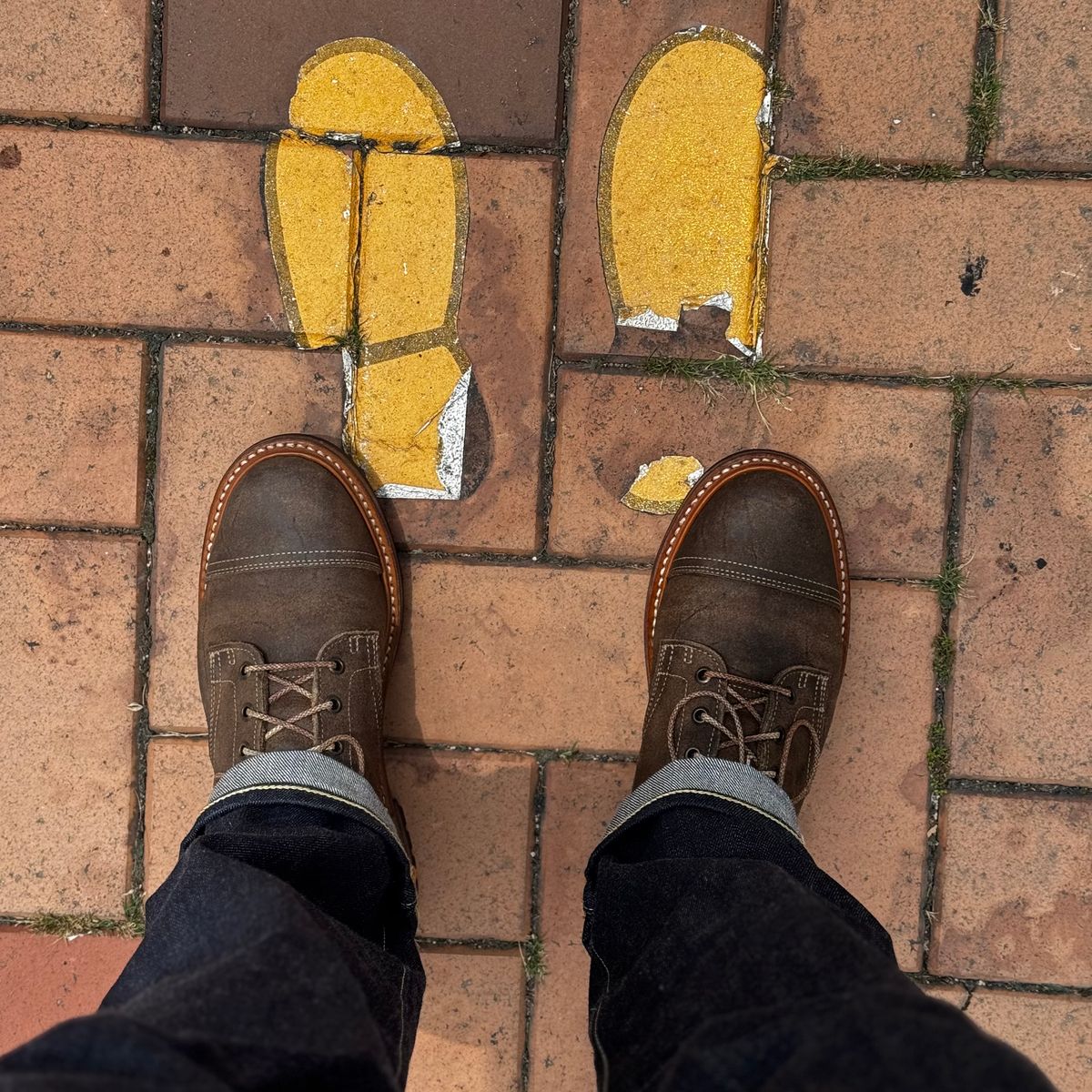 Photo by have.boots.will.travel on July 7, 2025 of the Truman Service Boot in C.F. Stead Stone Rambler.
