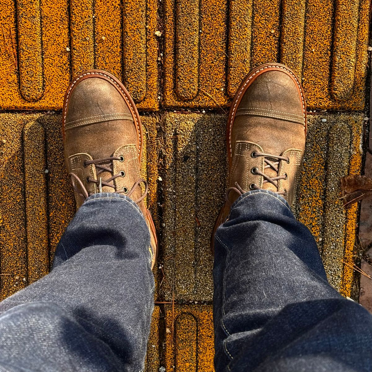 Photo by have.boots.will.travel on January 13, 2026 of the Truman Service Boot in C.F. Stead Stone Rambler.