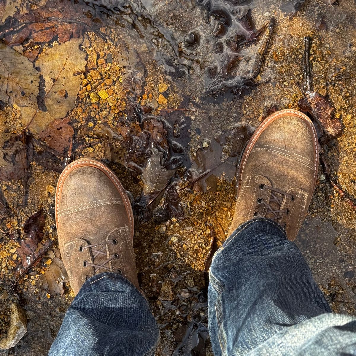 Photo by have.boots.will.travel on March 7, 2026 of the Truman Service Boot in C.F. Stead Stone Rambler.