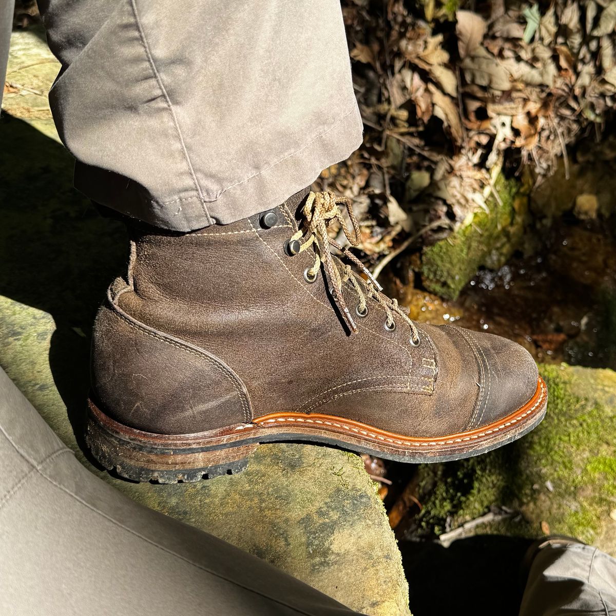 Photo by have.boots.will.travel on May 29, 2026 of the Truman Service Boot in C.F. Stead Stone Rambler.