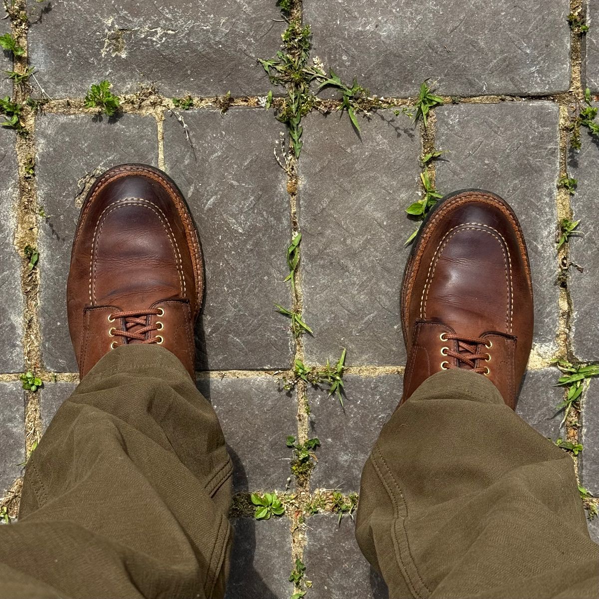 Photo by have.boots.will.travel on May 7, 2026 of the Alden Indy Boot in Horween Tobacco Smooth Chamois.