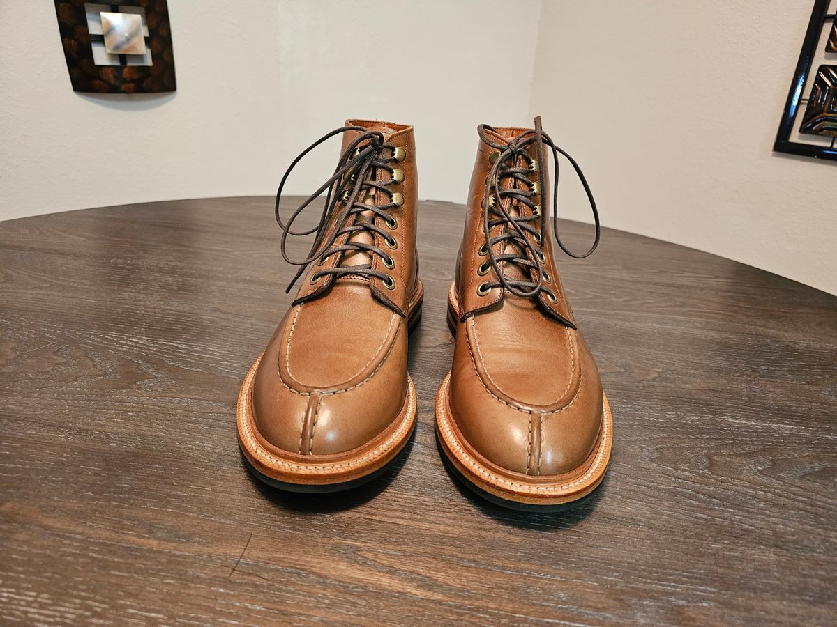 Photo by AspiringNormie on October 3, 2023 of the Grant Stone Ottawa Boot in Horween Dune Chromexcel.
