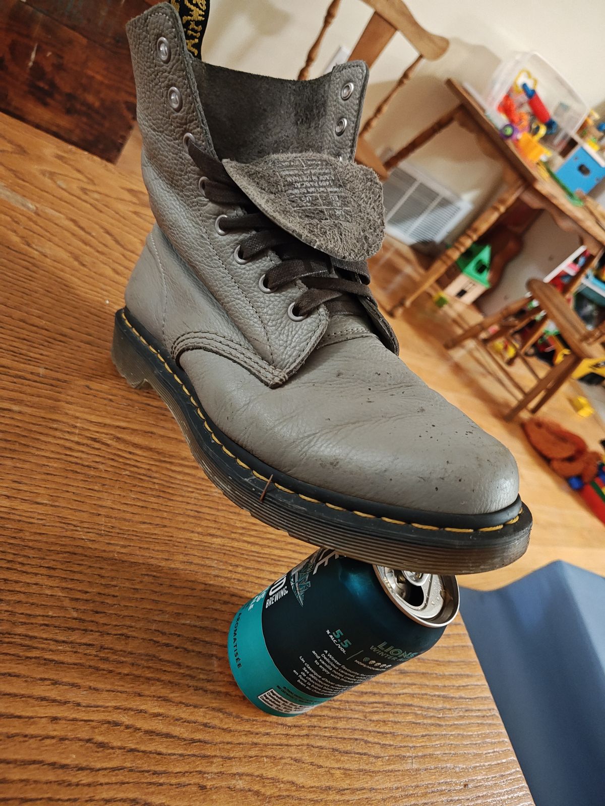Photo by stephankarolat on December 5, 2023 of the Dr. Martens 1460 Pascal Made In England in Zinc Grey Virginia.