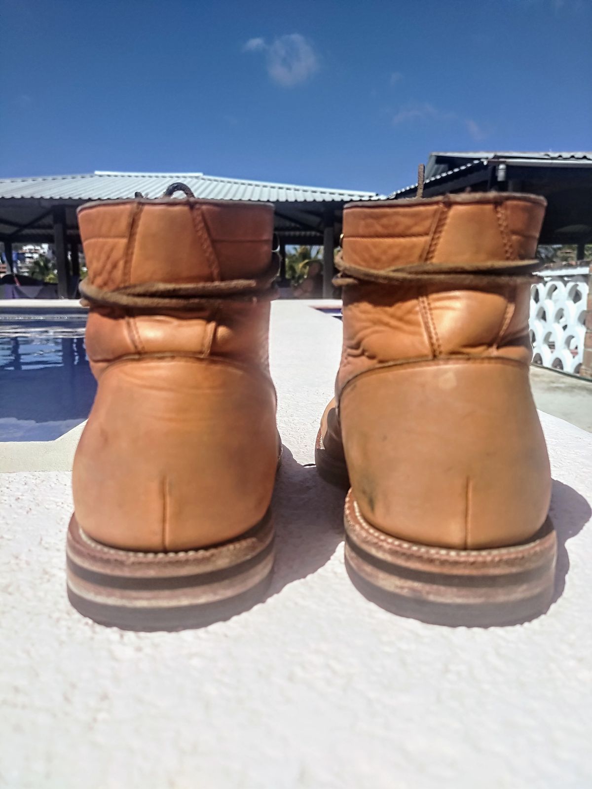 Photo by stephankarolat on February 4, 2023 of the Grant Stone Diesel Boot in Horween English Tan Essex.