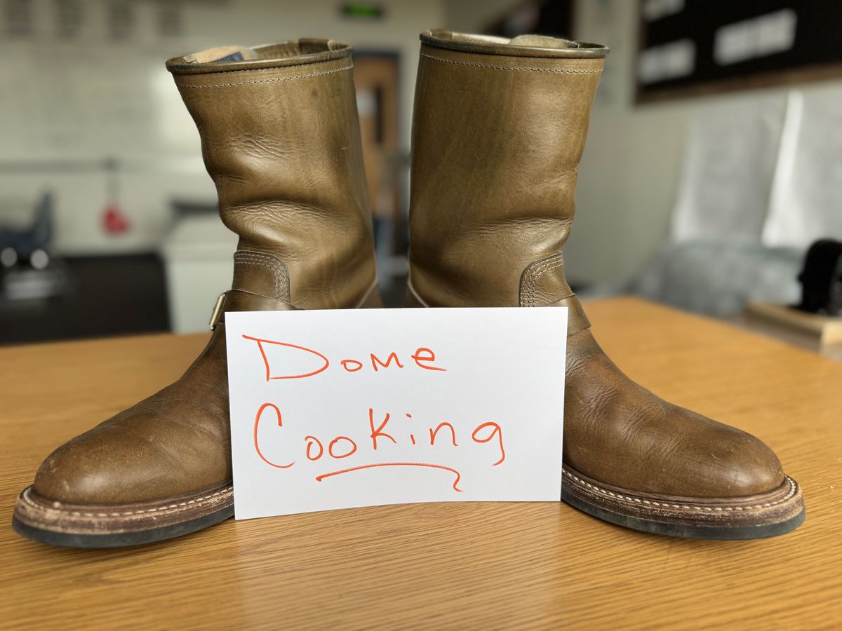 Photo by CarlThaKiller on November 3, 2025 of the John Lofgren Wabash Engineer Boots in Badalassi Carlo Grigio Minerva Liscio.