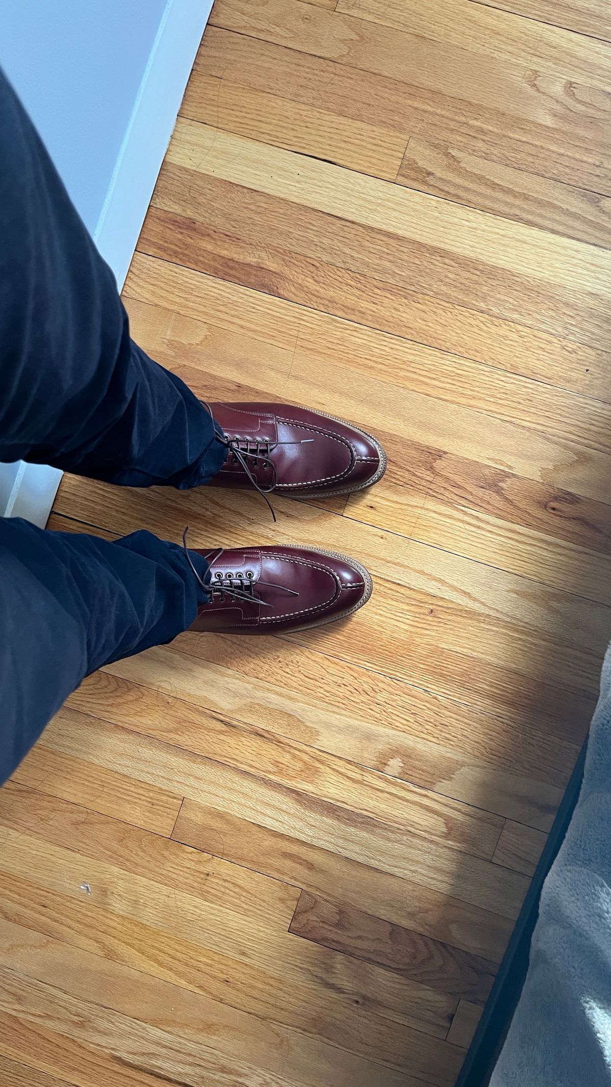 Photo by BigBadWolf on February 22, 2024 of the Meermin Split Toe Derby in Du Puy Burgundy Box Calf.