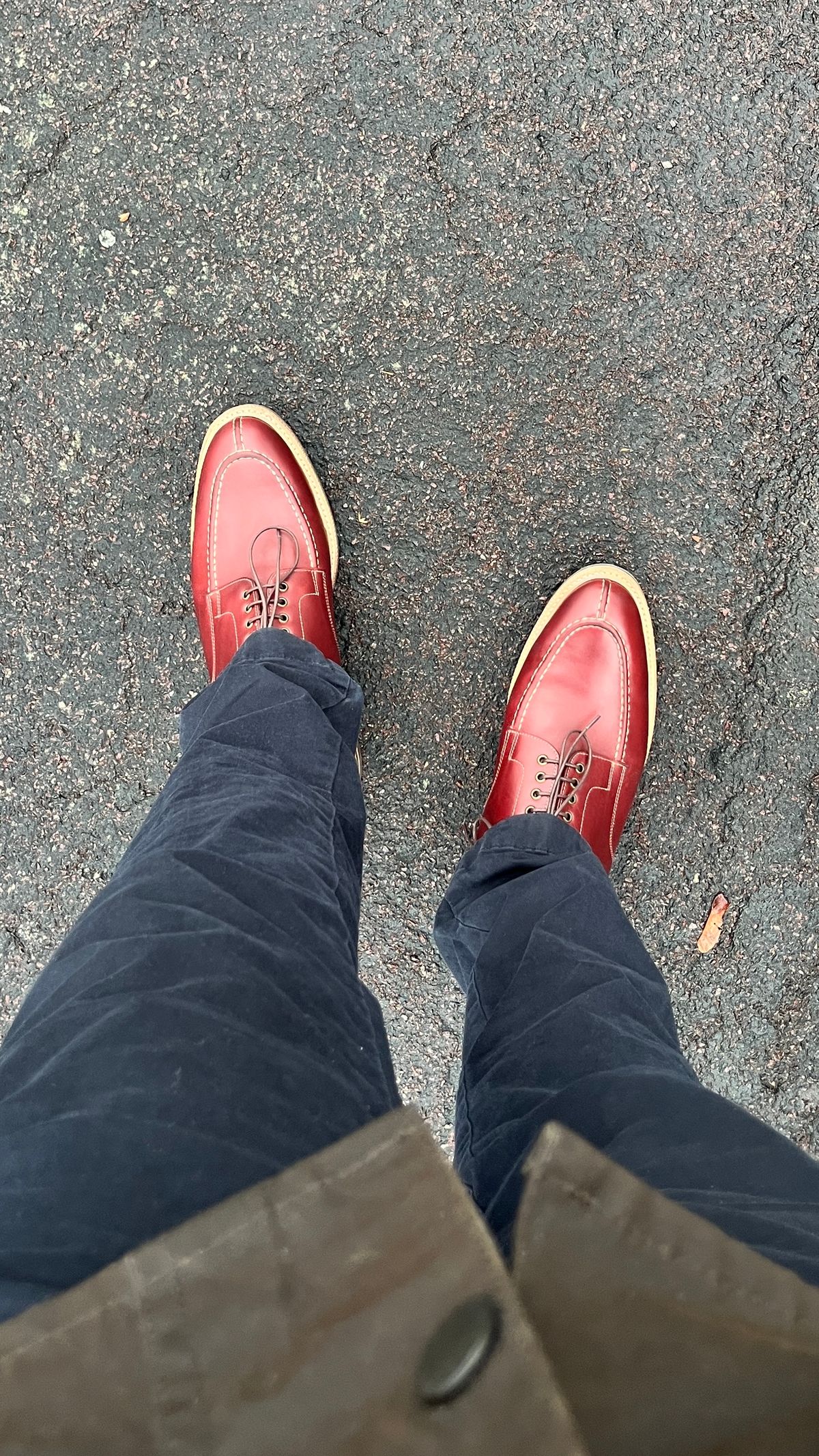 Photo by BigBadWolf on February 23, 2024 of the Meermin Split Toe Derby in Du Puy Burgundy Box Calf.