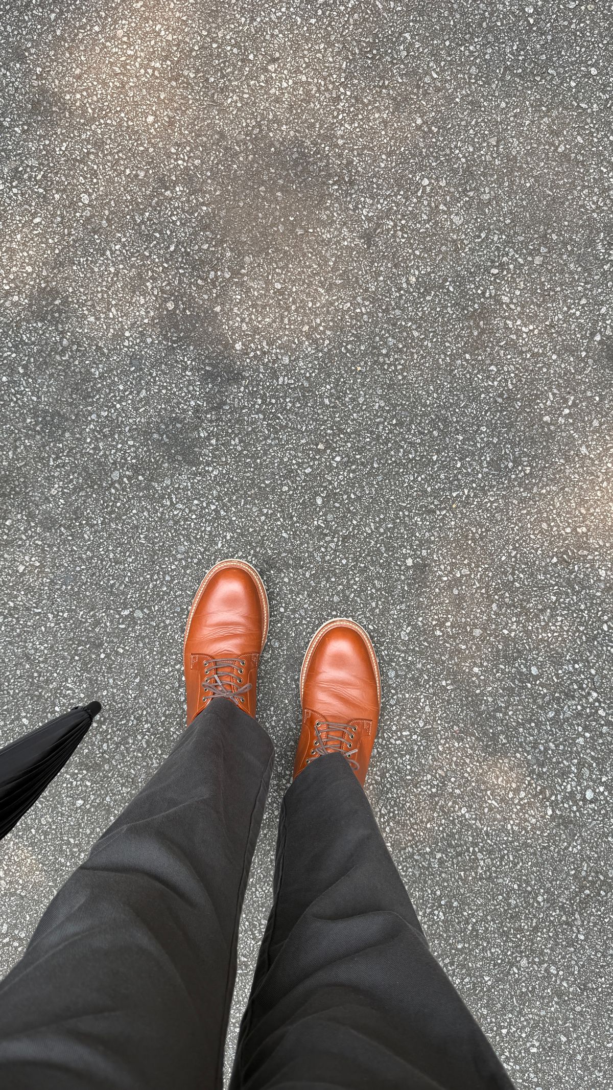 Photo by BigBadWolf on May 31, 2025 of the Grant Stone Plain Toe Blucher in Badalassi Carlo Saddle Tan Minerva.