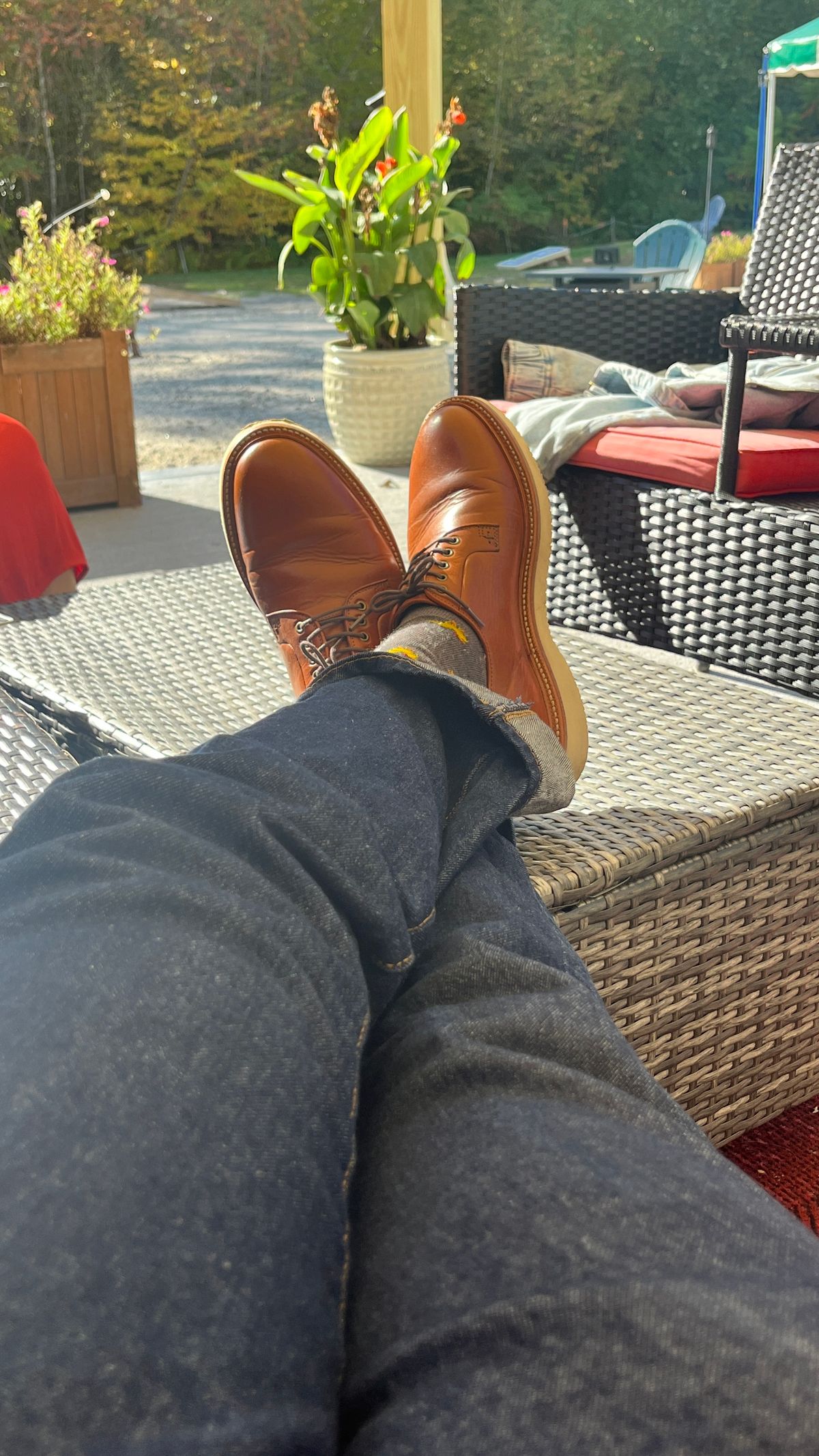 Photo by BigBadWolf on September 28, 2024 of the Grant Stone Plain Toe Blucher in Badalassi Carlo Saddle Tan Minerva.