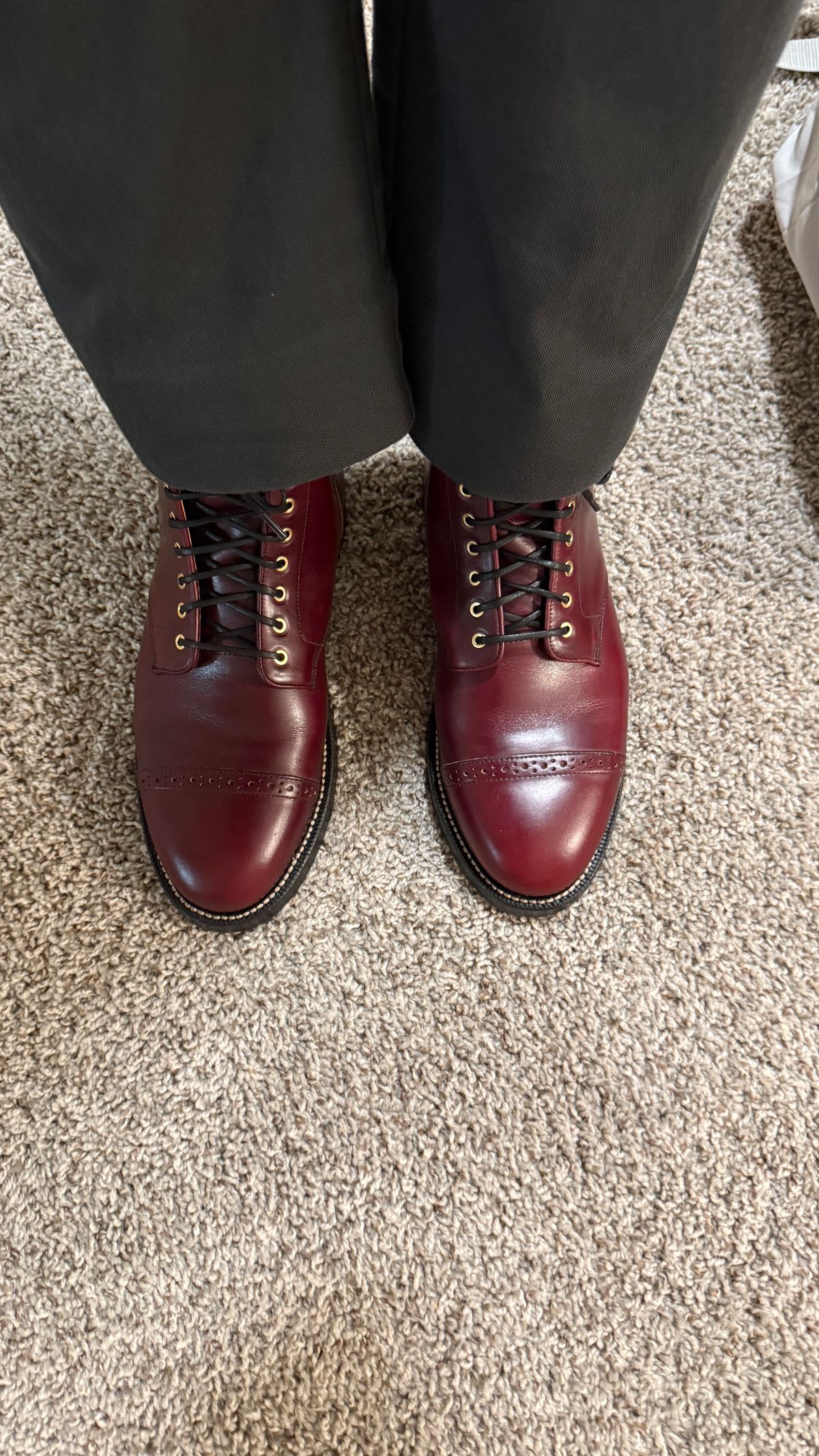 Photo by BigBadWolf on May 30, 2025 of the Grant Stone Garrison Boot in Horween Color 8 Chromexcel.