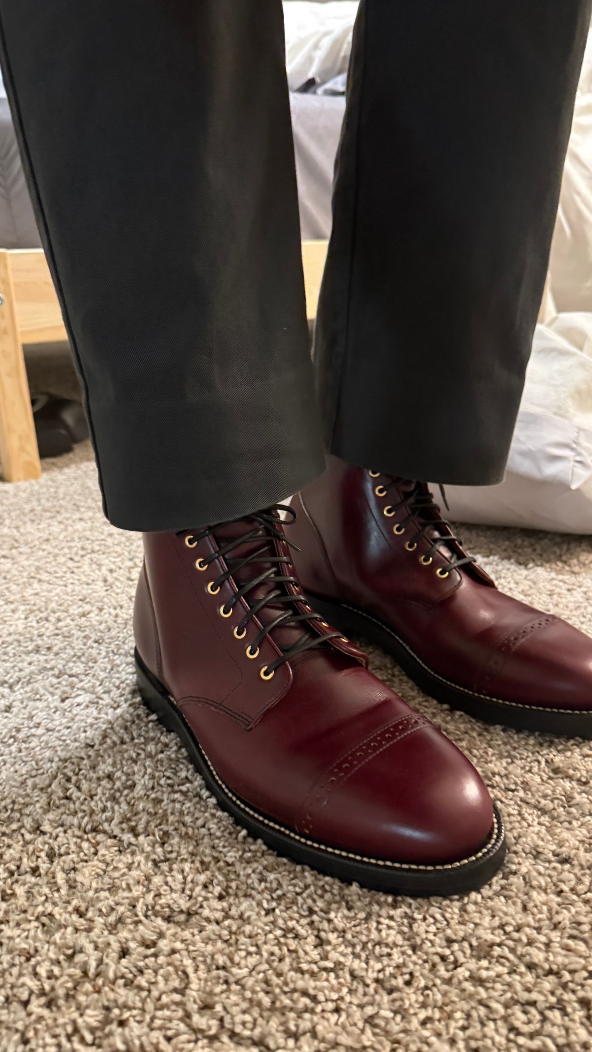 Photo by BigBadWolf on May 30, 2025 of the Grant Stone Garrison Boot in Horween Color 8 Chromexcel.