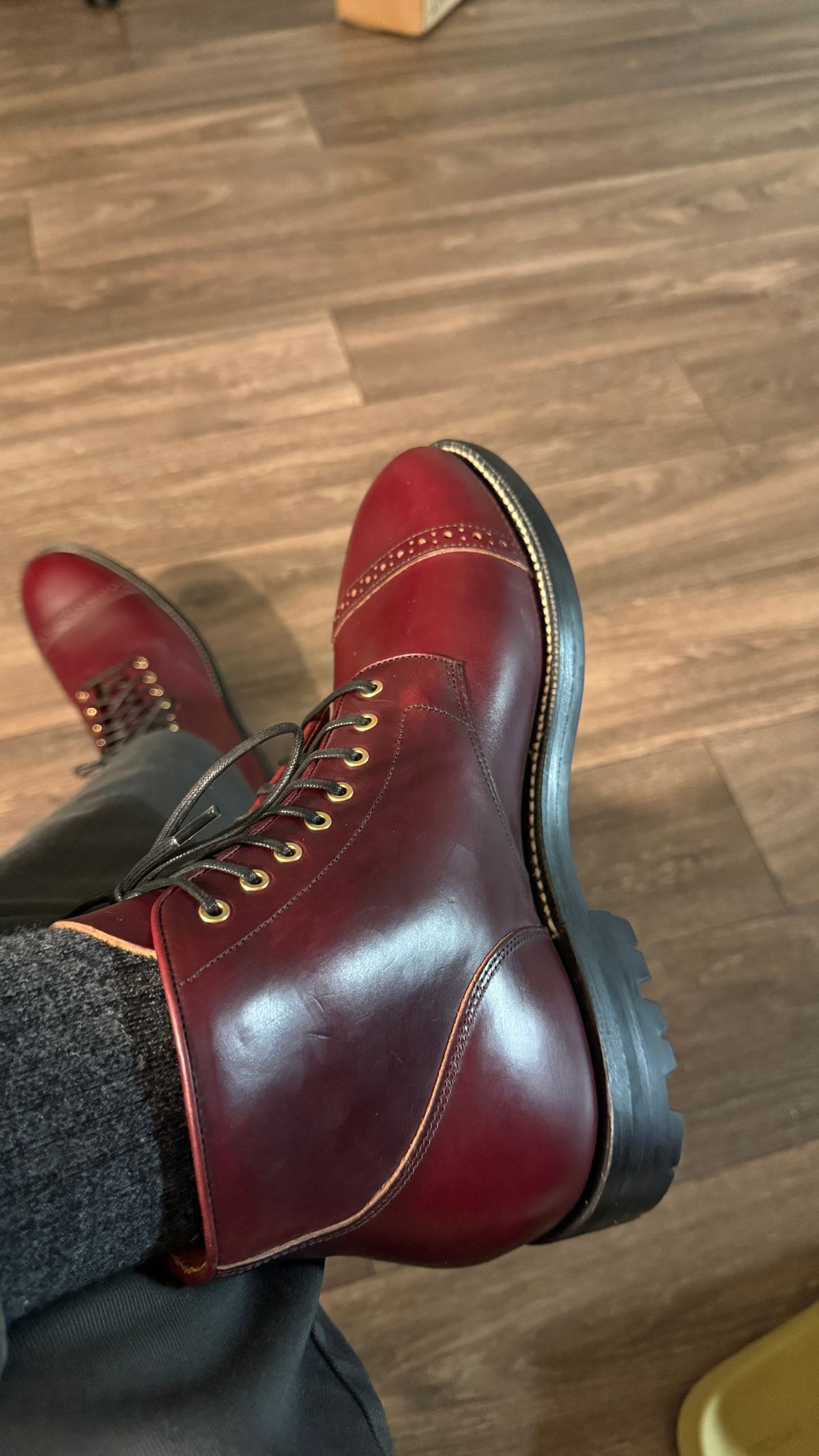 Photo by BigBadWolf on May 30, 2025 of the Grant Stone Garrison Boot in Horween Color 8 Chromexcel.