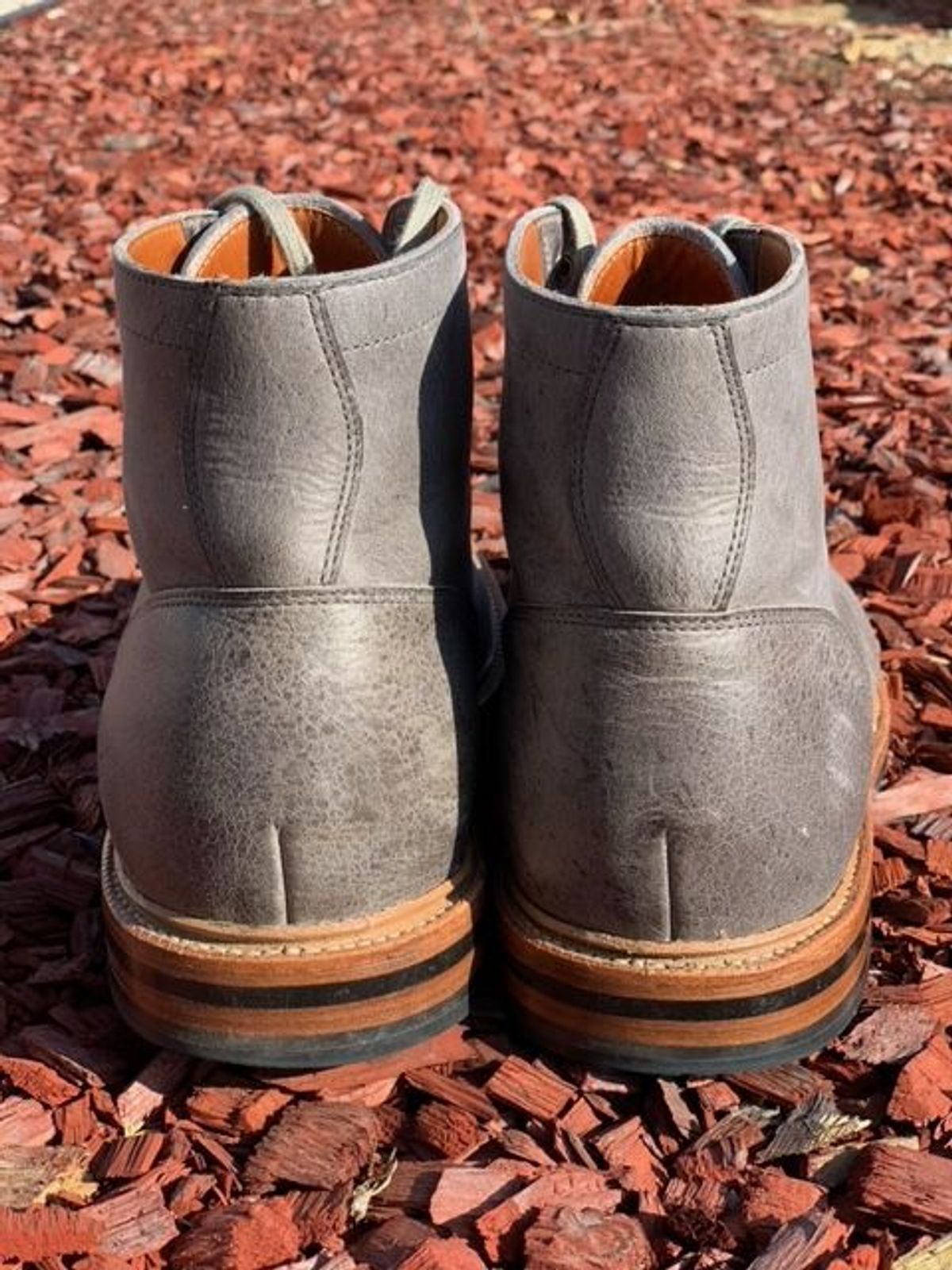 Photo by patinathunderdome on December 5, 2021 of the Grant Stone Ottawa Boot in C.F. Stead Storm Kudu.