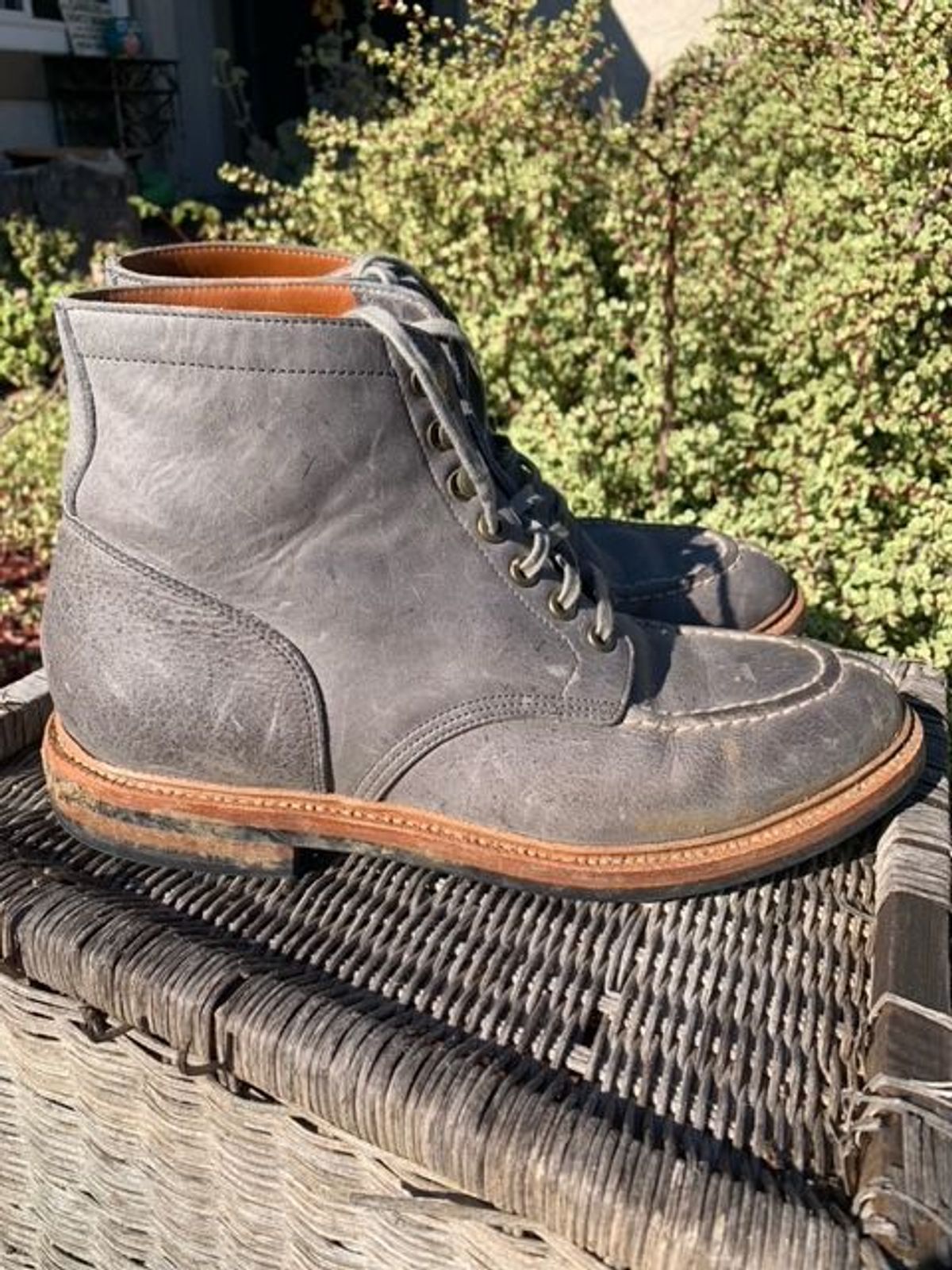 Photo by patinathunderdome on January 6, 2022 of the Grant Stone Ottawa Boot in C.F. Stead Storm Kudu.