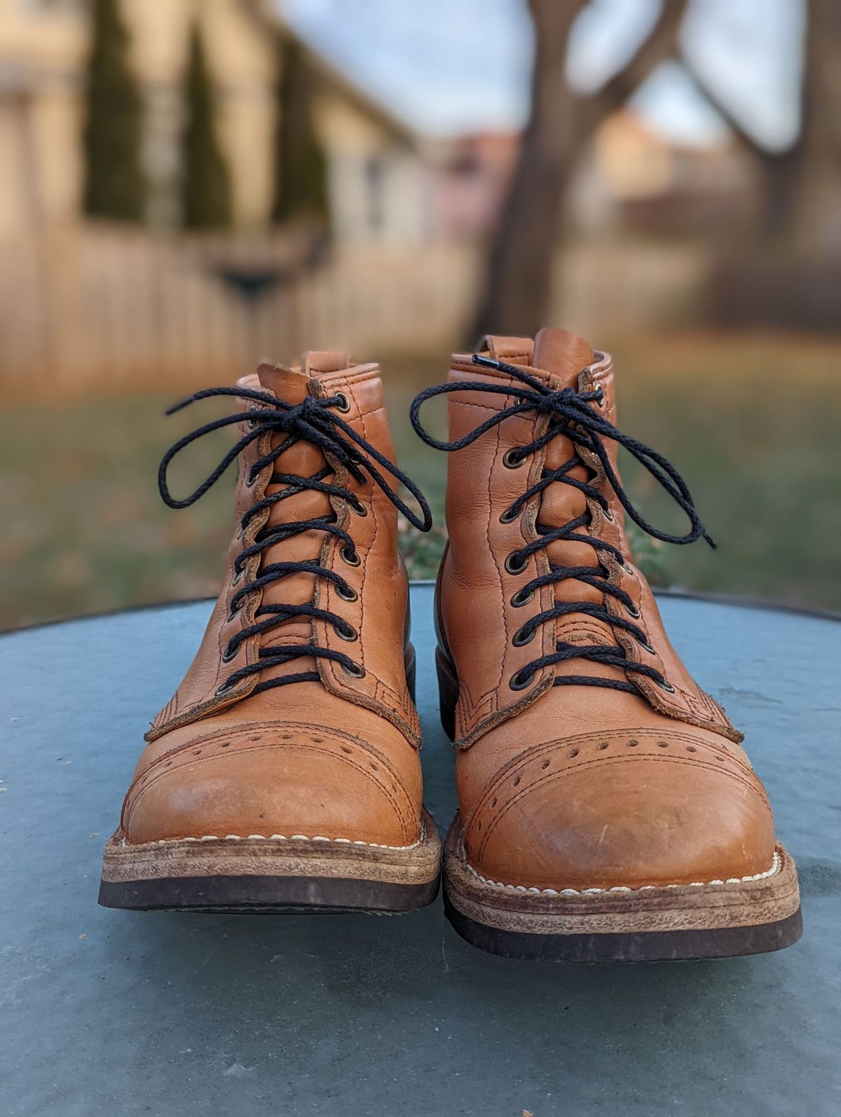 Photo by patinathunderdome on December 5, 2021 of the Wesco Hendrik in Horween Natural Essex.