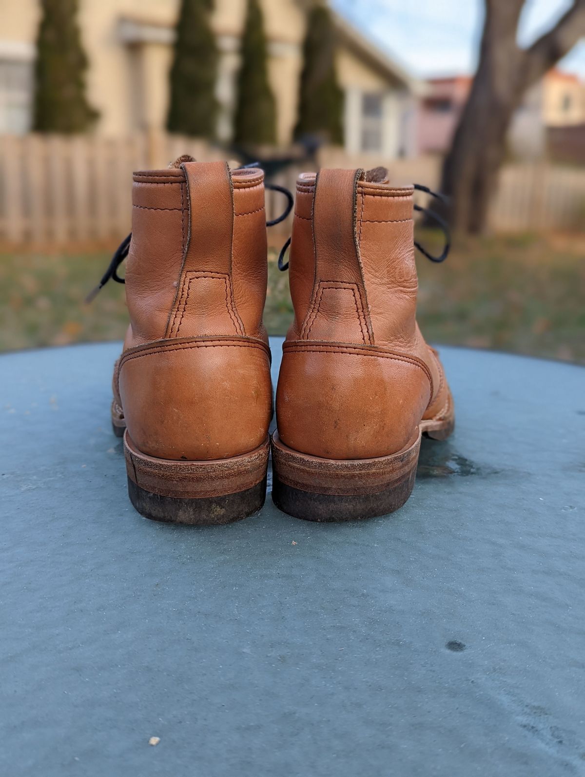 Photo by patinathunderdome on December 5, 2021 of the Wesco Hendrik in Horween Natural Essex.