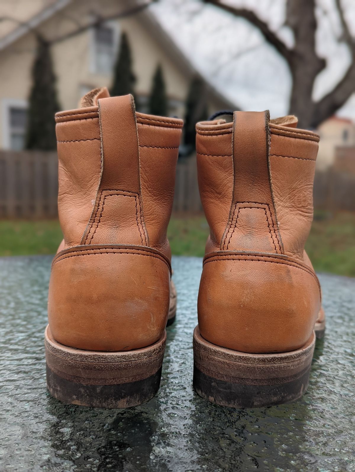Photo by patinathunderdome on January 5, 2022 of the Wesco Hendrik in Horween Natural Essex.